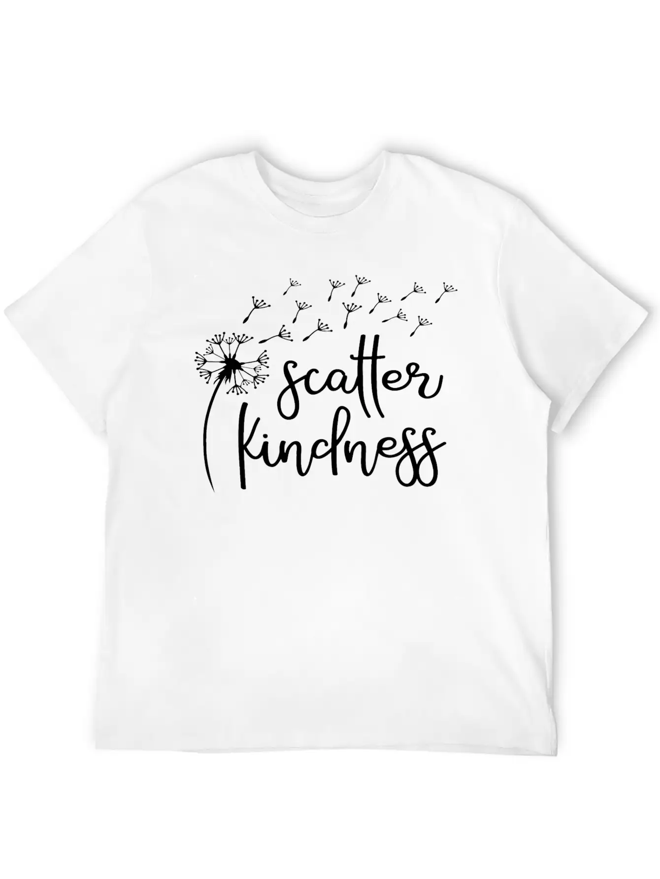 Scatter Kindness, Kindness Dandelion Wish, Be Kind Unisex Short Sleeve Soft Cotton T-Shirt – Casual Everyday Wear