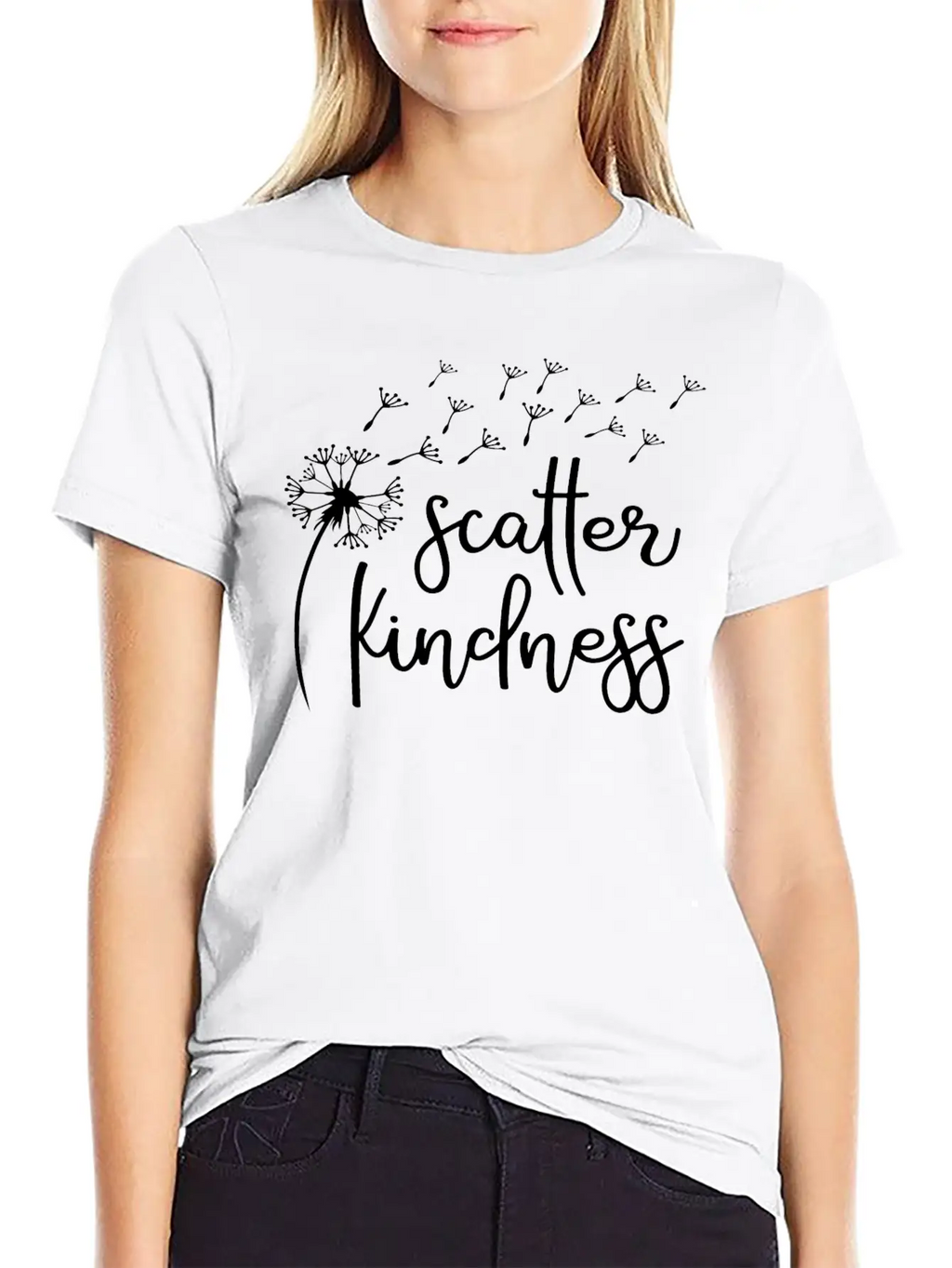 Scatter Kindness, Kindness Dandelion Wish, Be Kind Unisex Short Sleeve Soft Cotton T-Shirt – Casual Everyday Wear