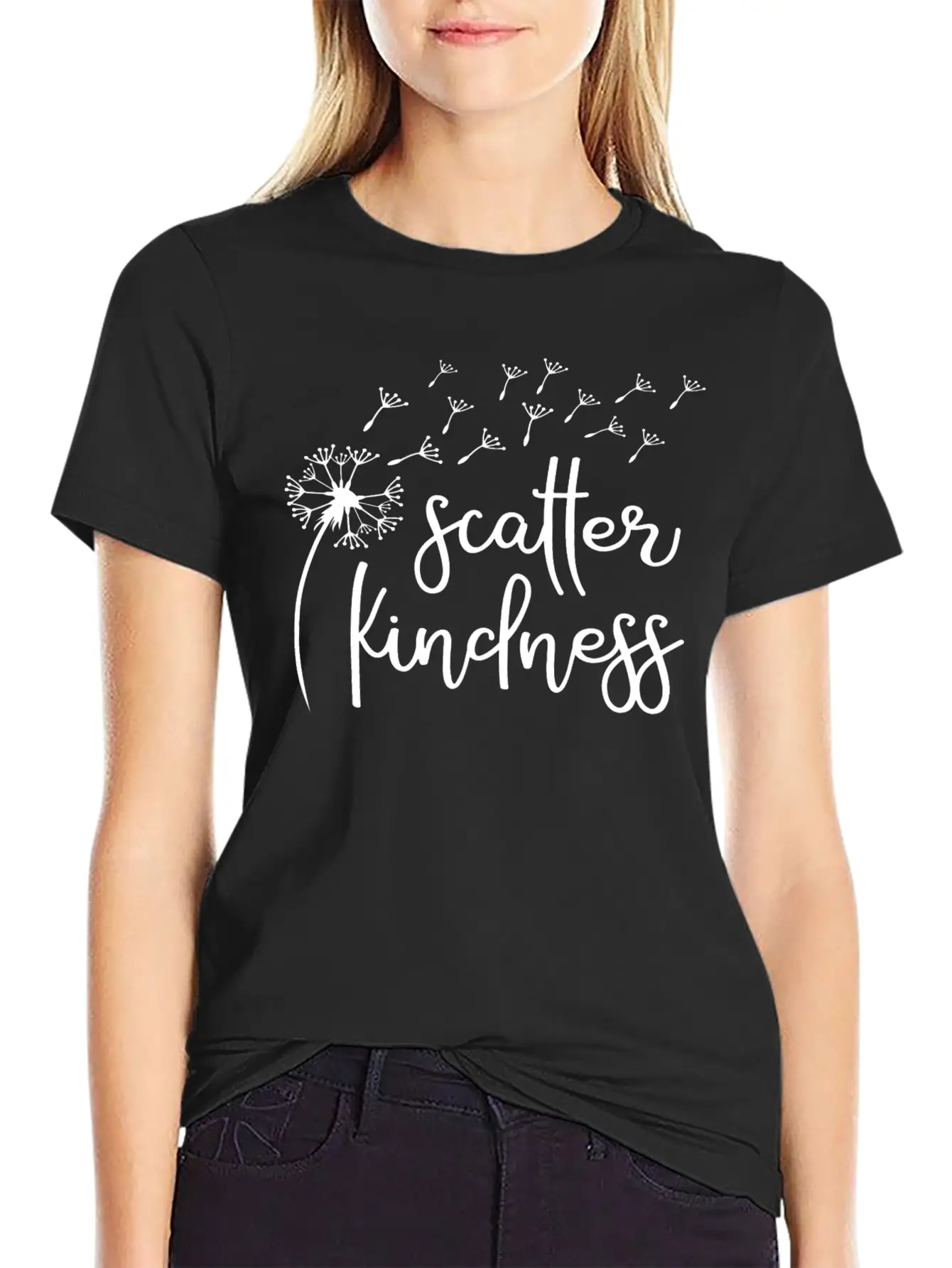 Scatter Kindness, Kindness Dandelion Wish, Be Kind Unisex Short Sleeve Soft Cotton T-Shirt – Casual Everyday Wear