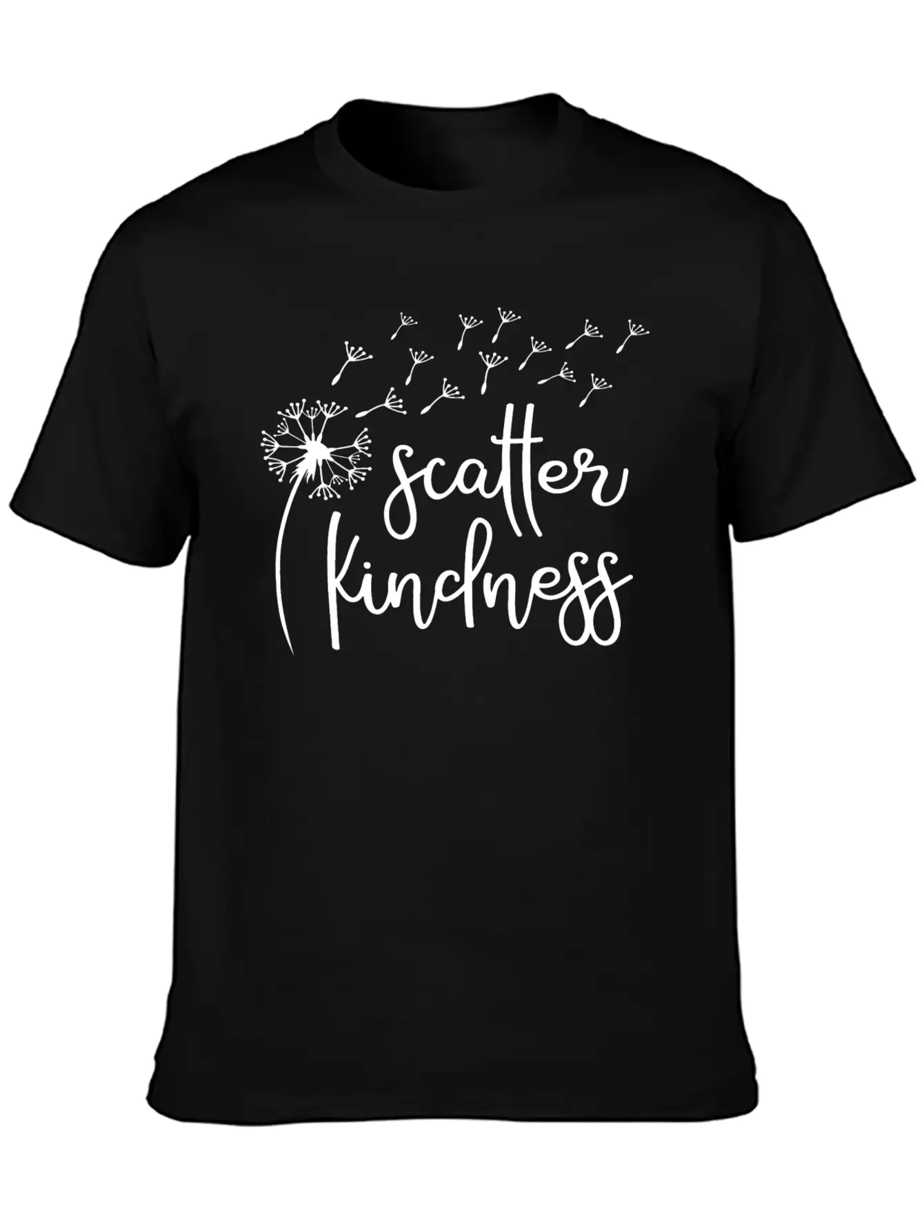 Scatter Kindness, Kindness Dandelion Wish, Be Kind Unisex Short Sleeve Soft Cotton T-Shirt – Casual Everyday Wear
