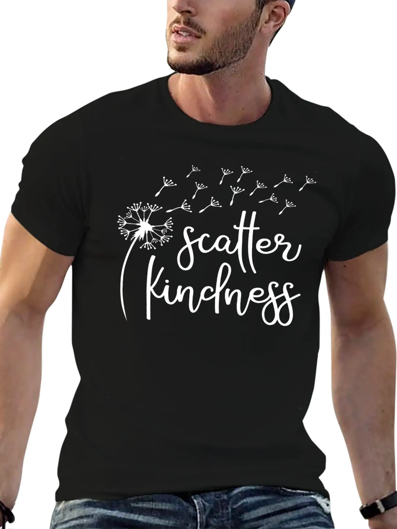 Scatter Kindness, Kindness Dandelion Wish, Be Kind Unisex Short Sleeve Soft Cotton T-Shirt – Casual Everyday Wear