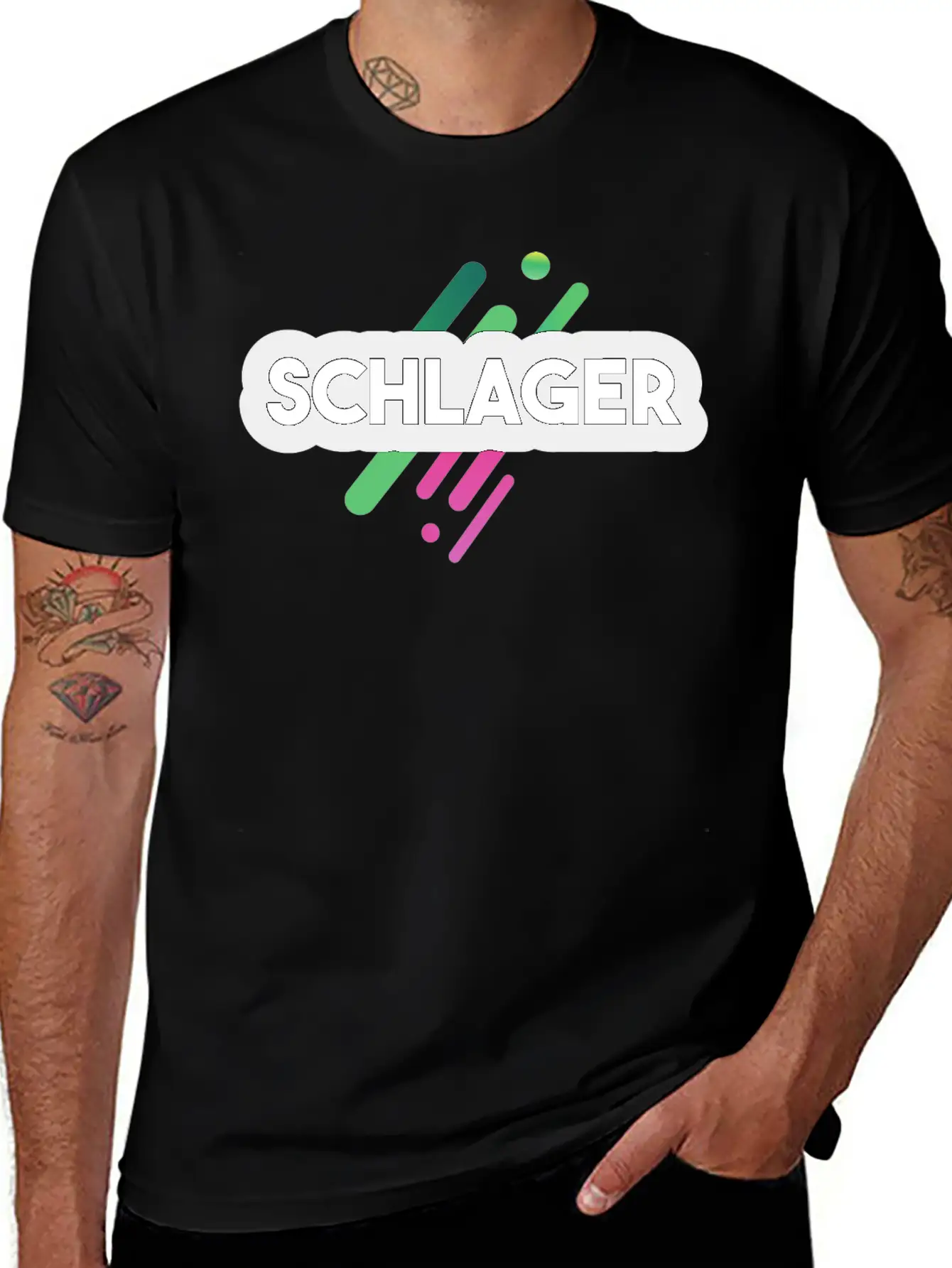 Schlager Font Essential Cotton Tee For Daily Outfits – Unisex Style