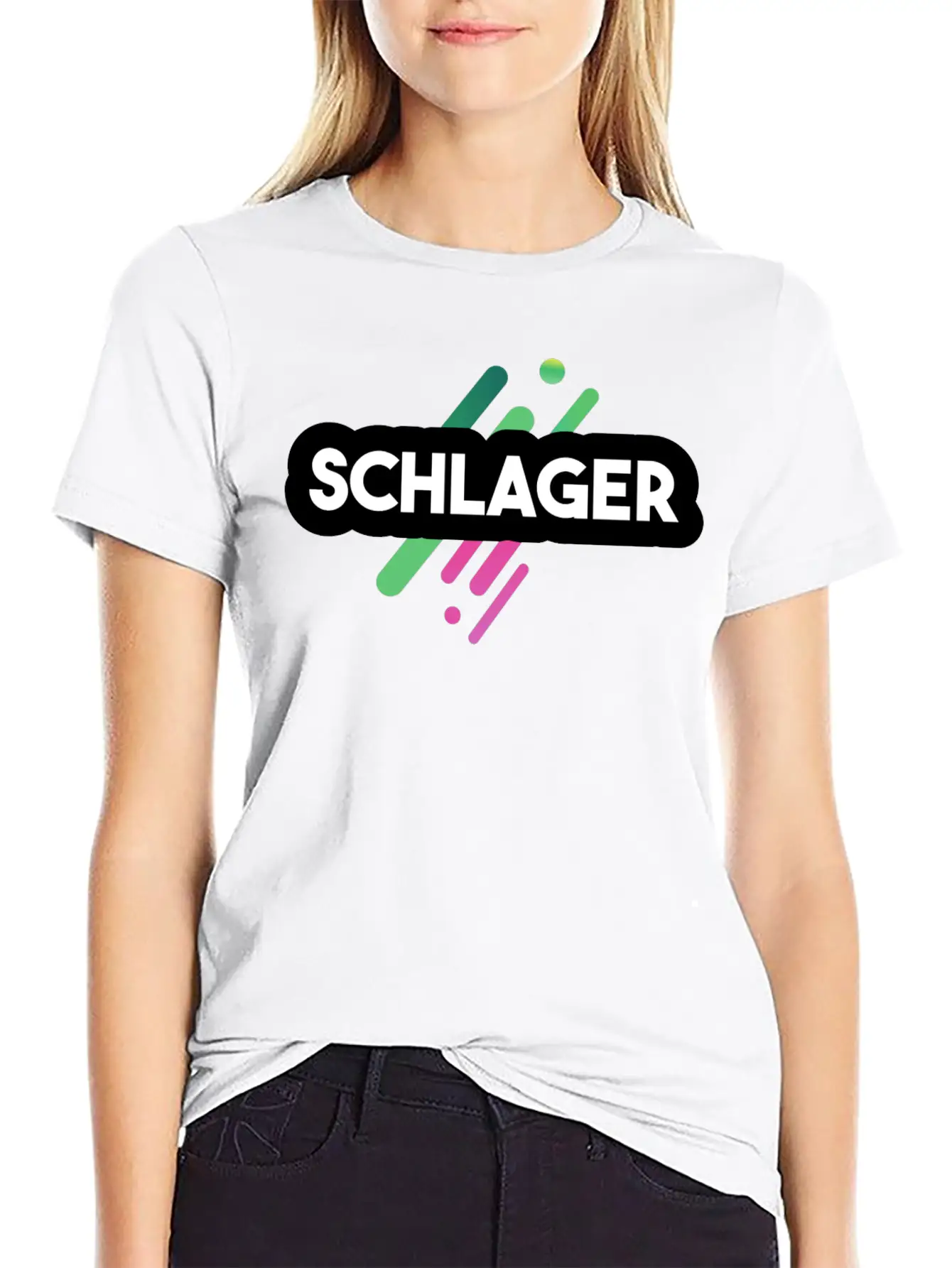 Schlager Font Essential Cotton Tee For Daily Outfits – Unisex Style