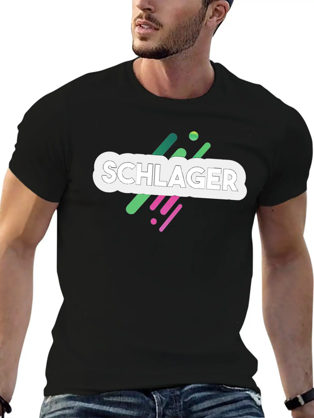 Schlager Font Essential Cotton Tee For Daily Outfits – Unisex Style