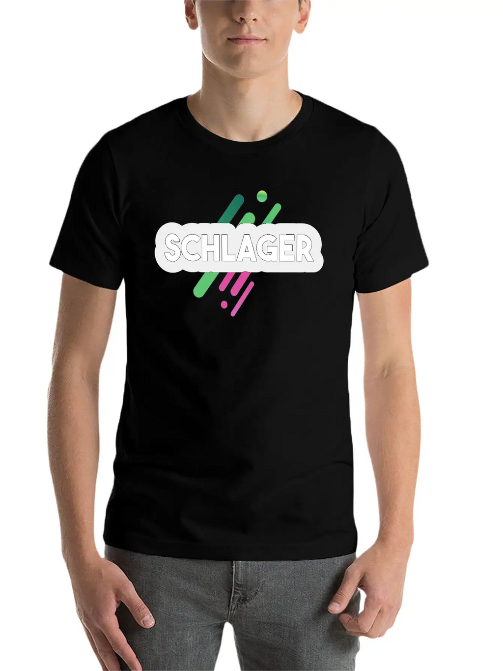 Schlager Font Essential Cotton Tee For Daily Outfits – Unisex Style