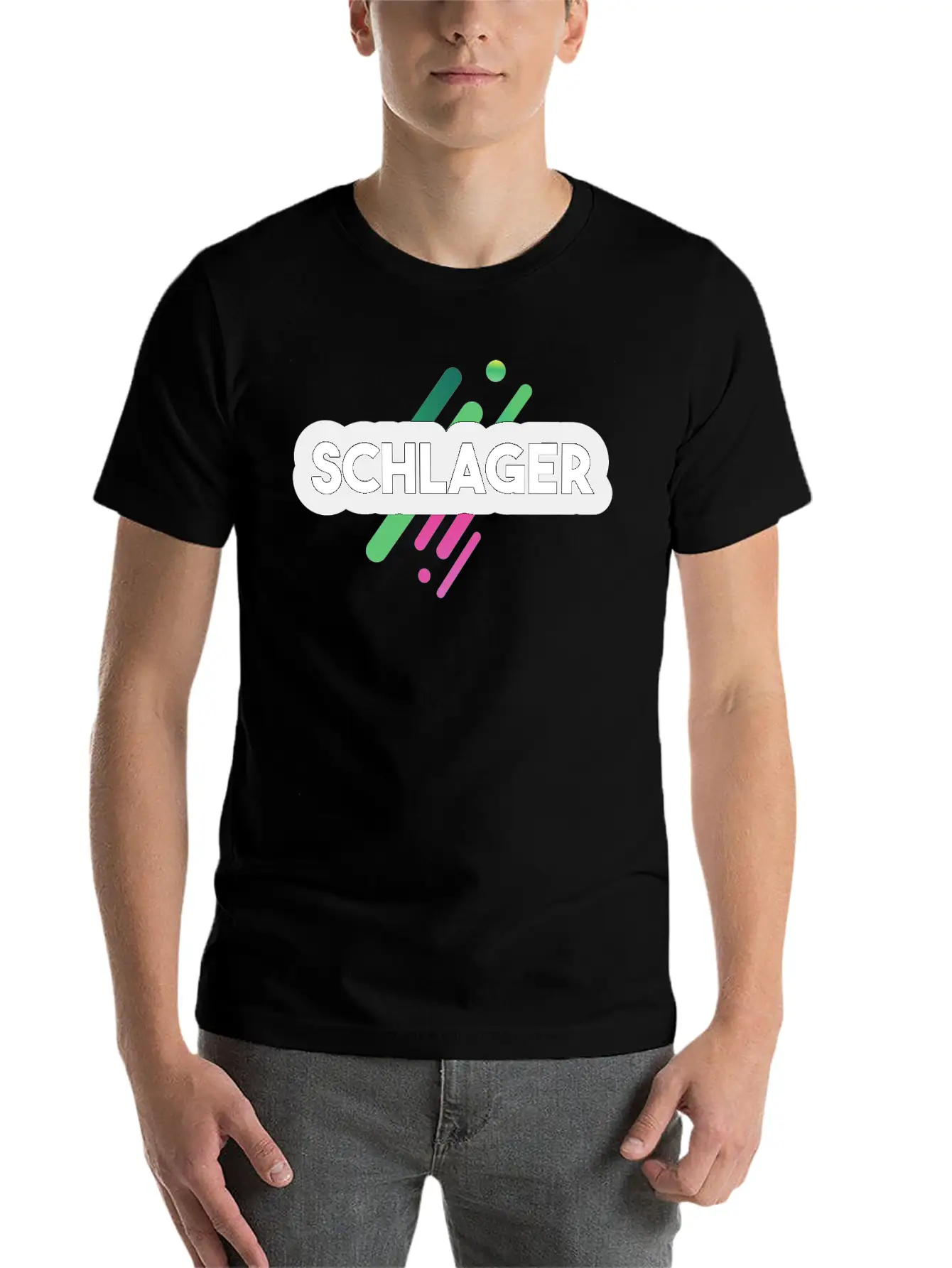 Schlager Font Essential Cotton Tee For Daily Outfits – Unisex Style