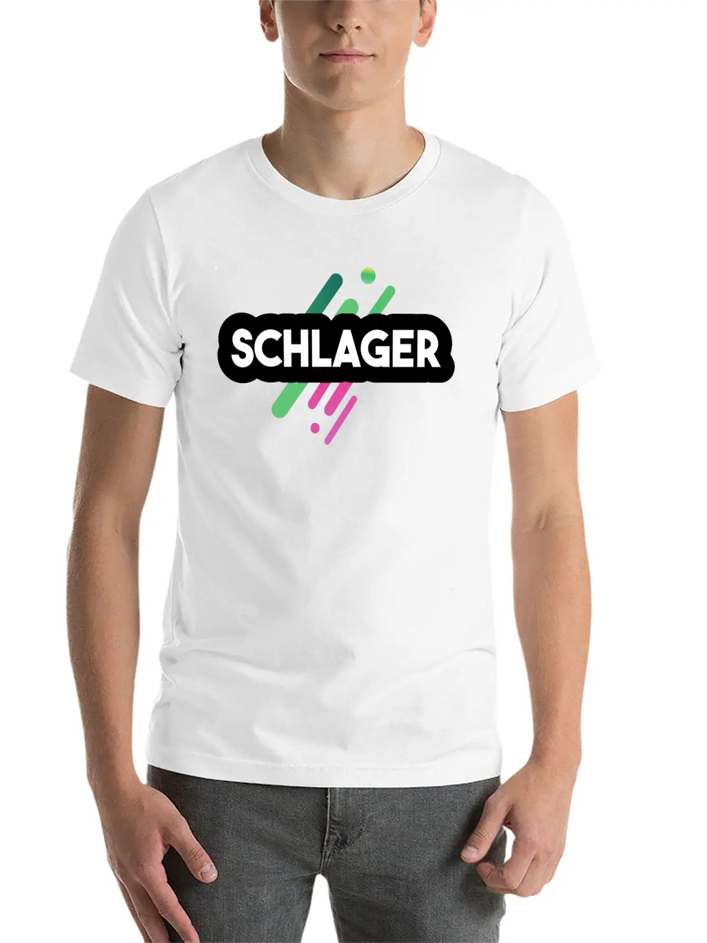 Schlager Font Essential Cotton Tee For Daily Outfits – Unisex Style