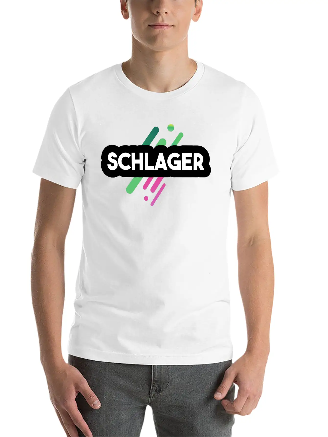 Schlager Font Essential Cotton Tee For Daily Outfits – Unisex Style
