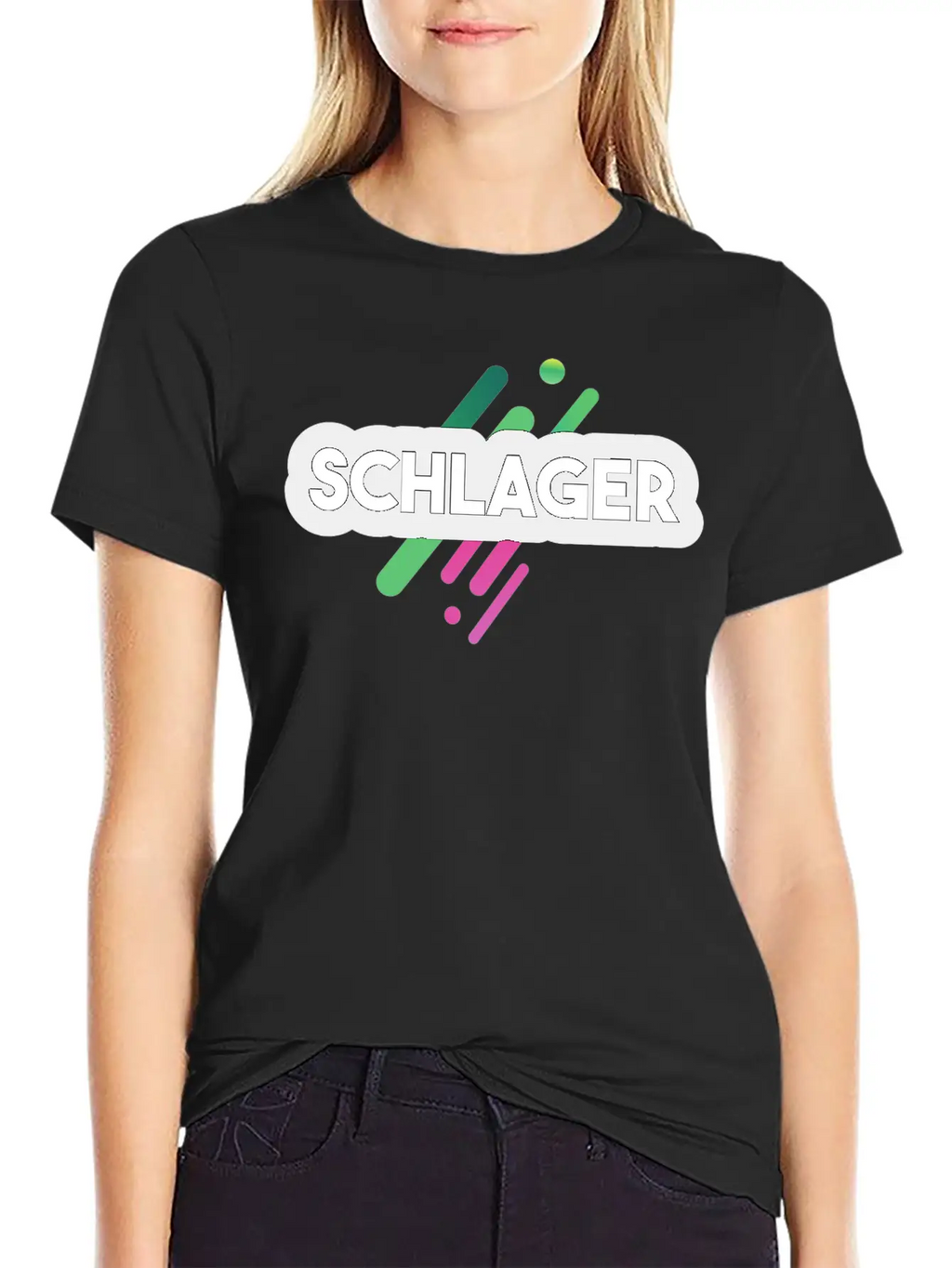 Schlager Font Essential Cotton Tee For Daily Outfits – Unisex Style