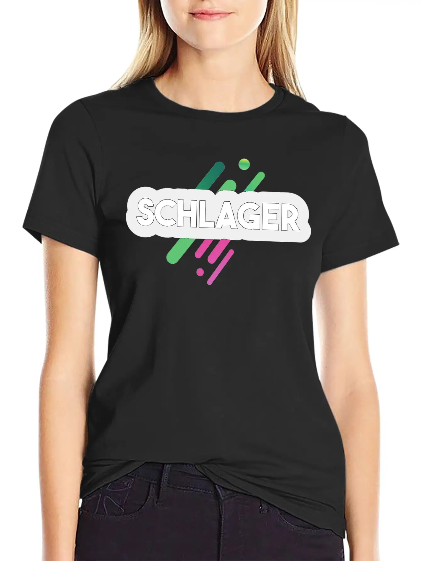 Schlager Font Essential Cotton Tee For Daily Outfits – Unisex Style