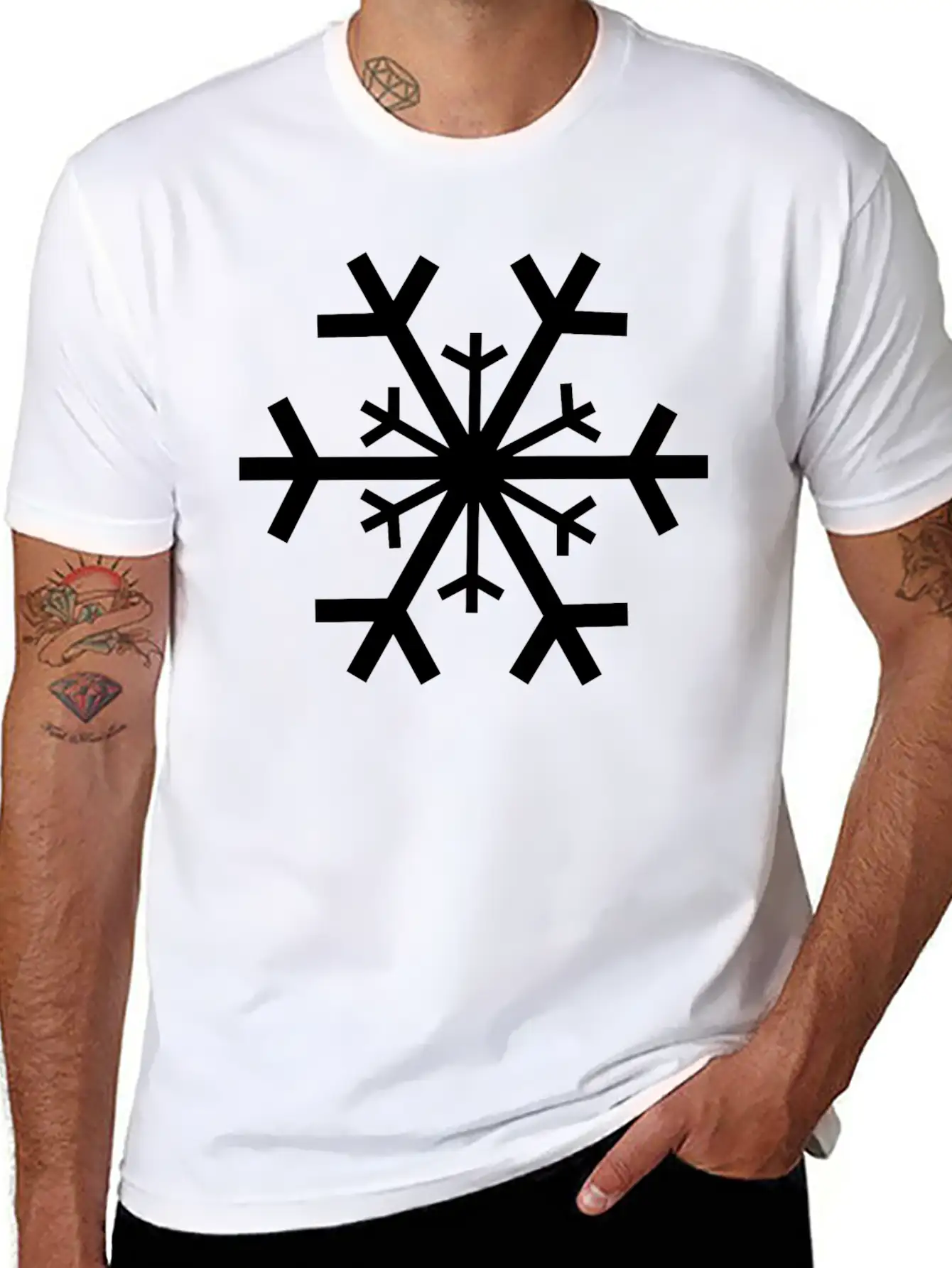 Schneeflocke 2 Unisex Short Sleeve Soft Cotton T-Shirt – Casual Everyday Wear