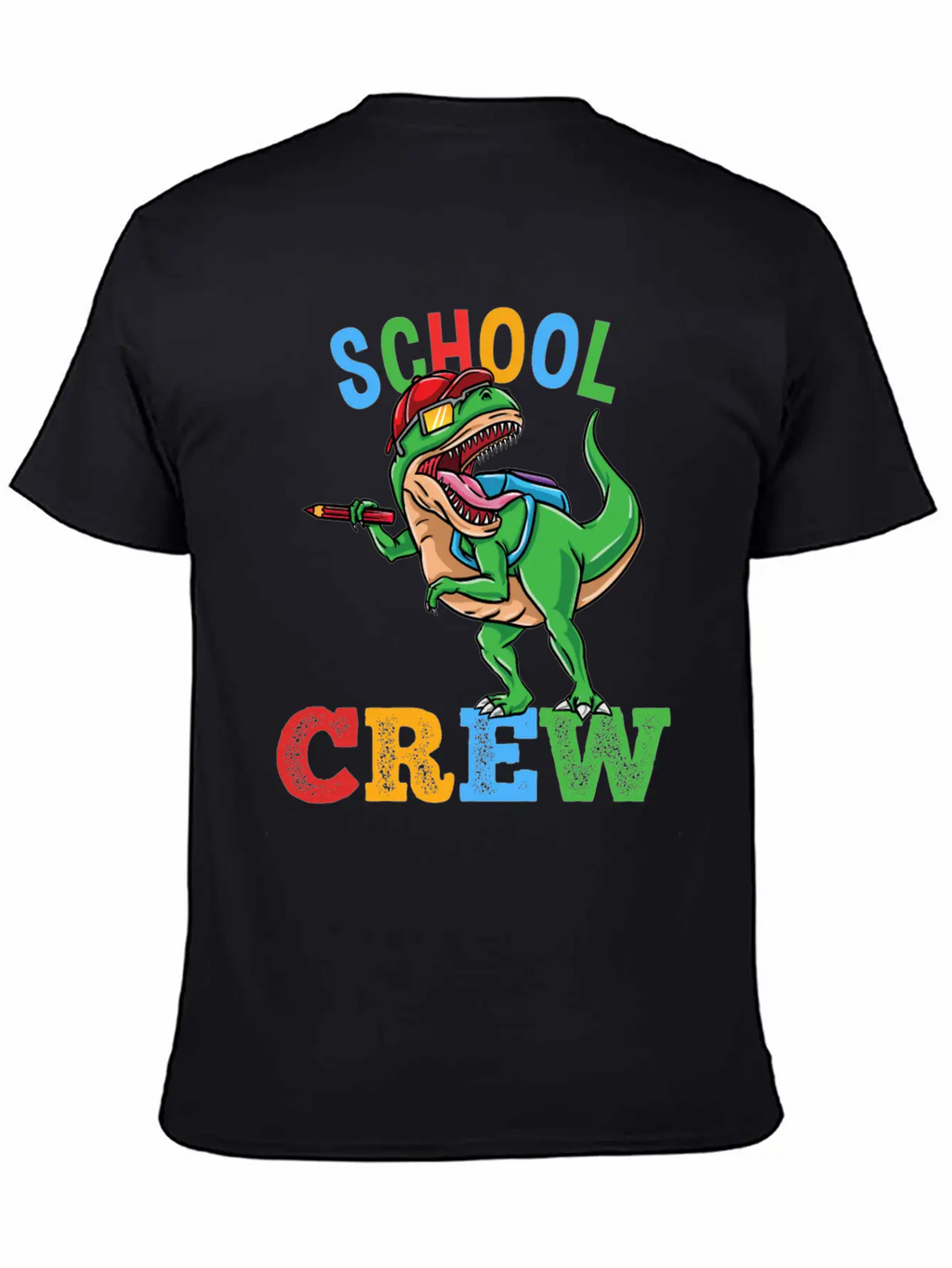 School Crew T-Rex Dinosaur Back To School Boys Essential Cotton Tee For Daily Outfits – Unisex Style