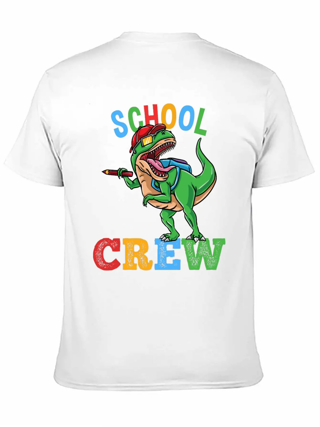 School Crew T-Rex Dinosaur Back To School Boys Essential Cotton Tee For Daily Outfits – Unisex Style