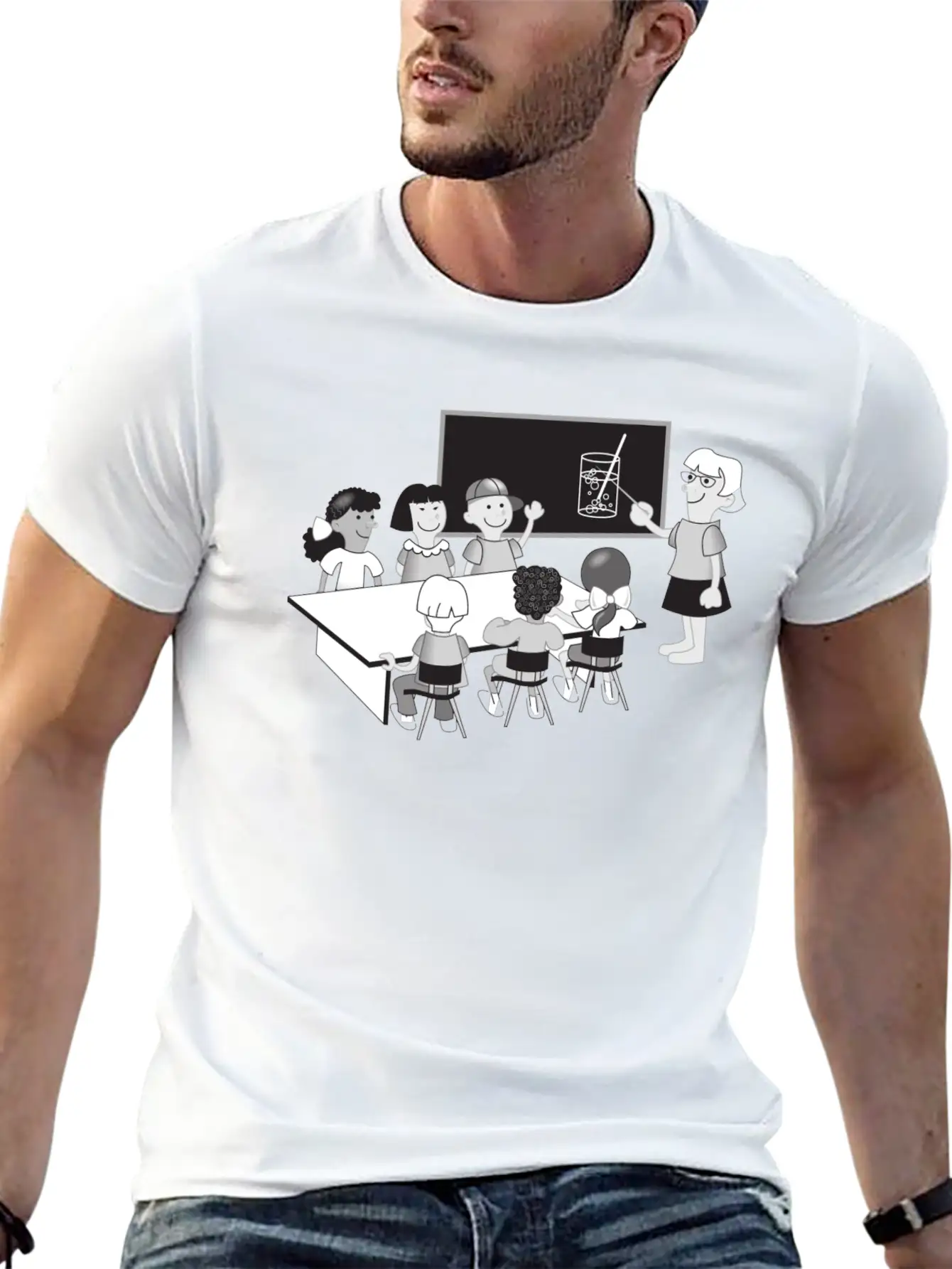 School Schule Lernen Teacher Lehrer Pencil Stift P Unisex Casual T-Shirt – Clean Design For Daily Comfort