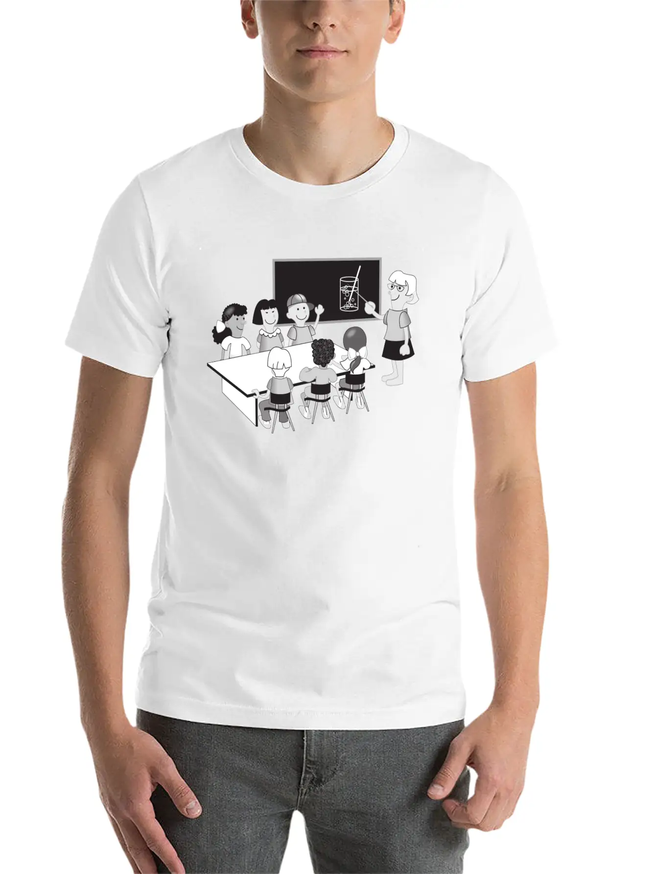 School Schule Lernen Teacher Lehrer Pencil Stift P Unisex Casual T-Shirt – Clean Design For Daily Comfort