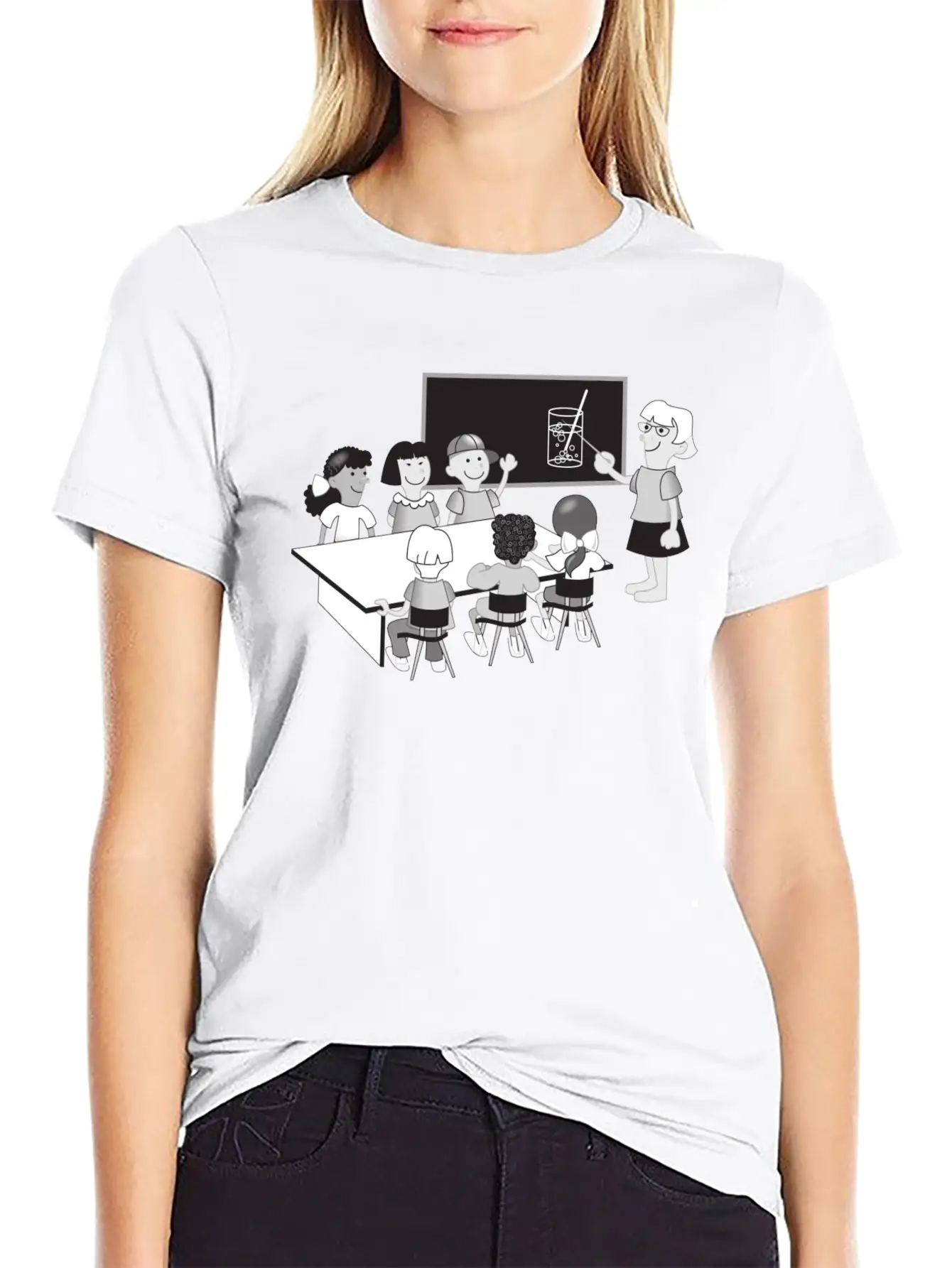 School Schule Lernen Teacher Lehrer Pencil Stift P Unisex Casual T-Shirt – Clean Design For Daily Comfort
