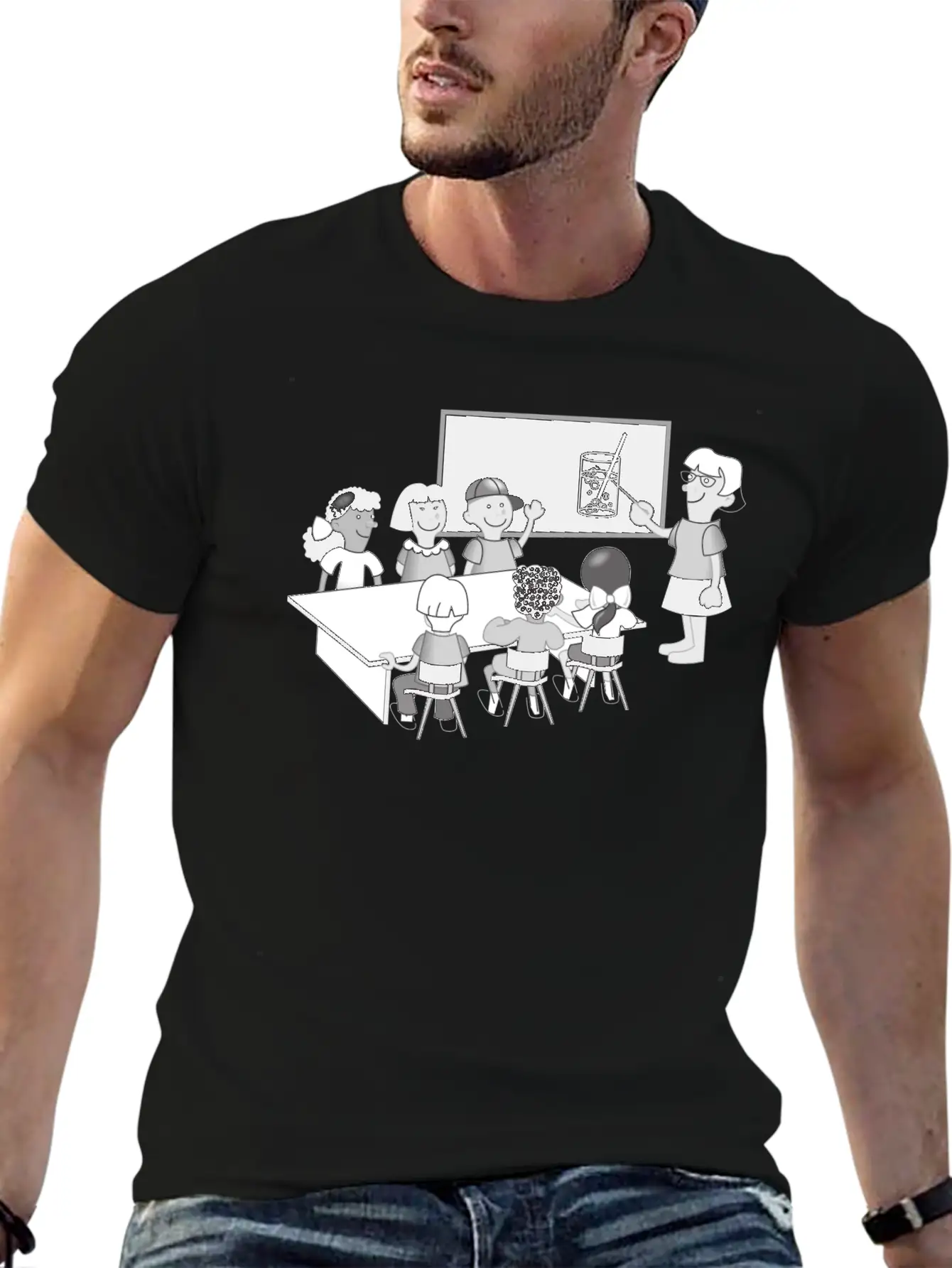 School Schule Lernen Teacher Lehrer Pencil Stift P Unisex Casual T-Shirt – Clean Design For Daily Comfort