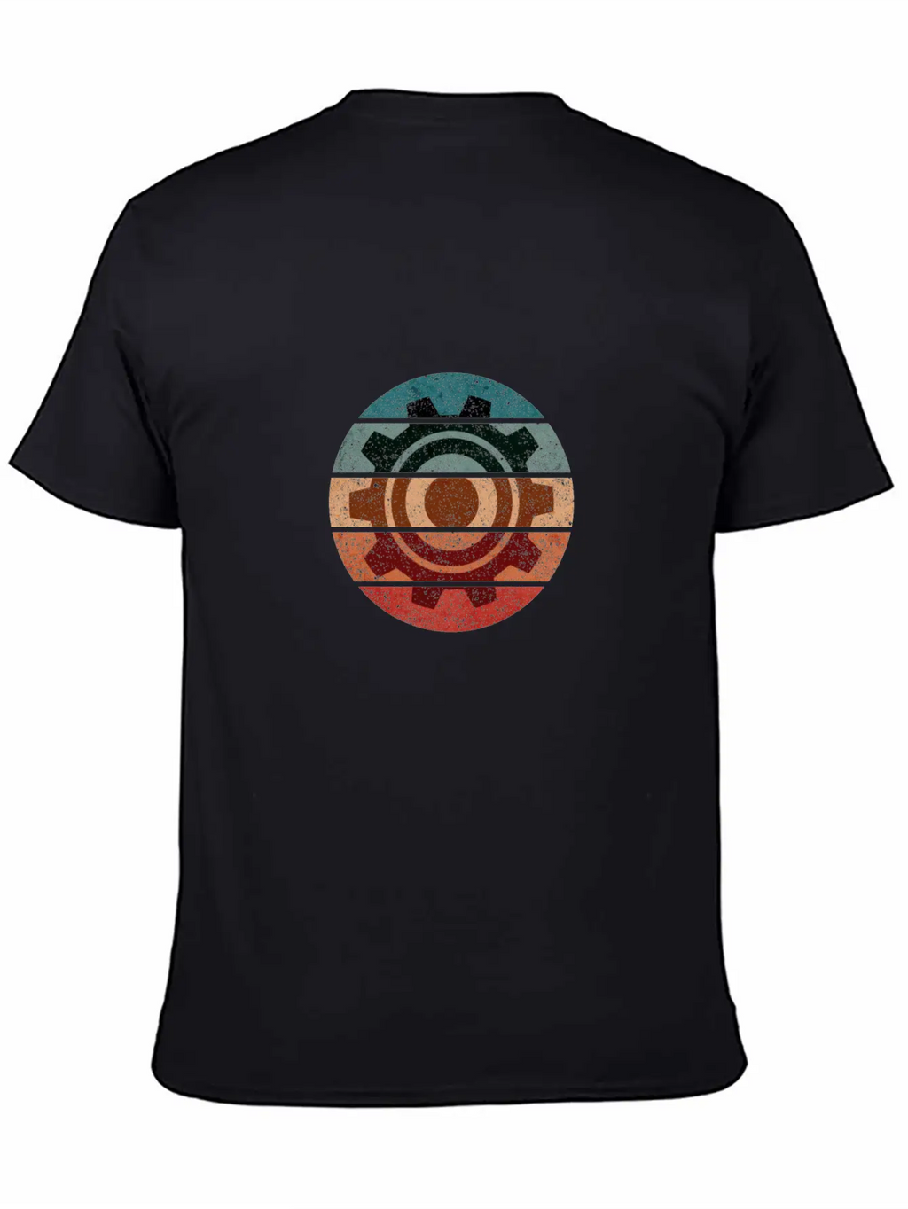 Science Engineer Gear Sunset Grunge Retro Icon Stylish Everyday T-Shirt – Unisex Basic Cotton Tee