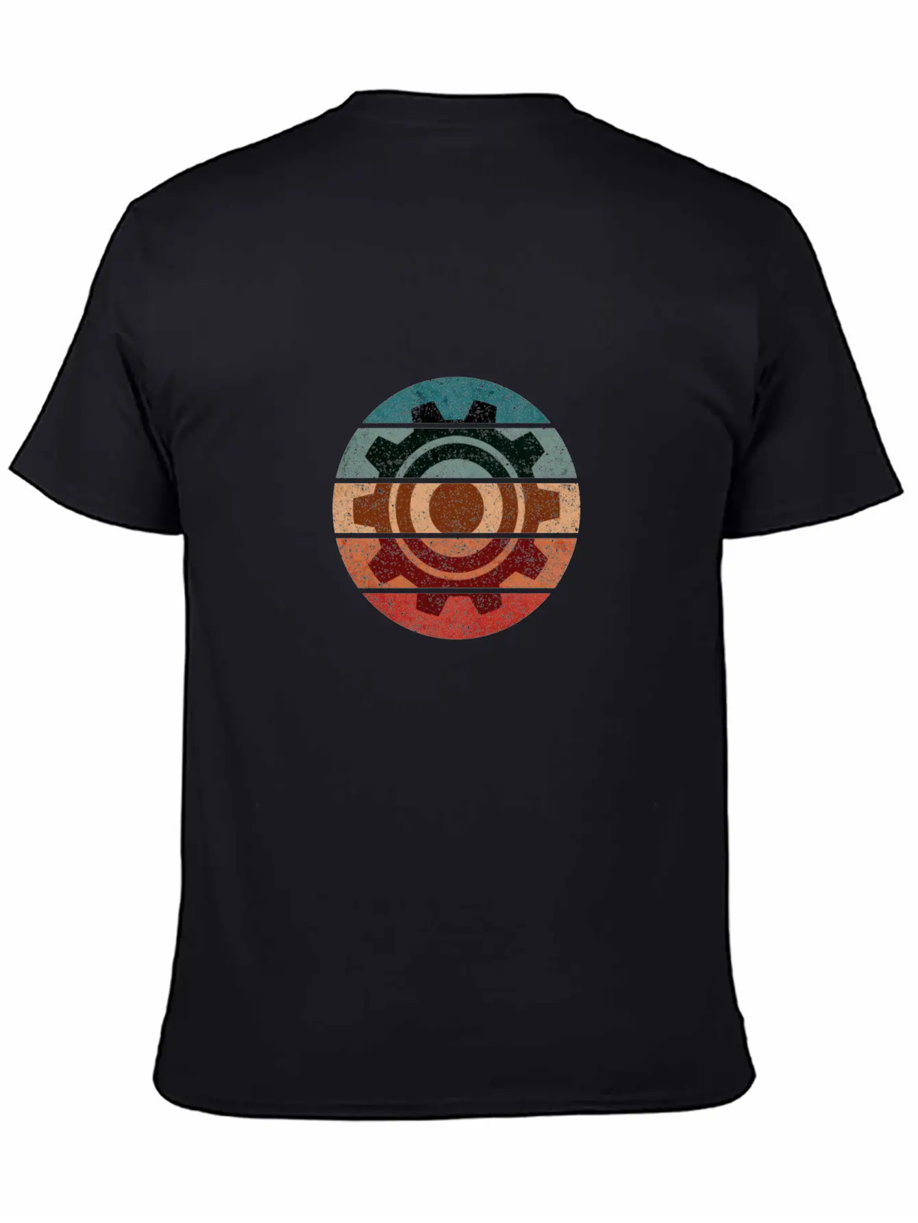 Science Engineer Gear Sunset Grunge Retro Icon Stylish Everyday T-Shirt – Unisex Basic Cotton Tee