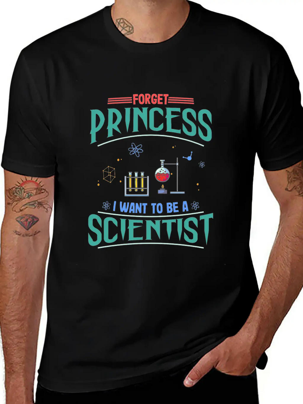 Science Gift Forget Princess Want To Be Scientist Breathable Soft Cotton T-Shirt – Timeless Casual Look