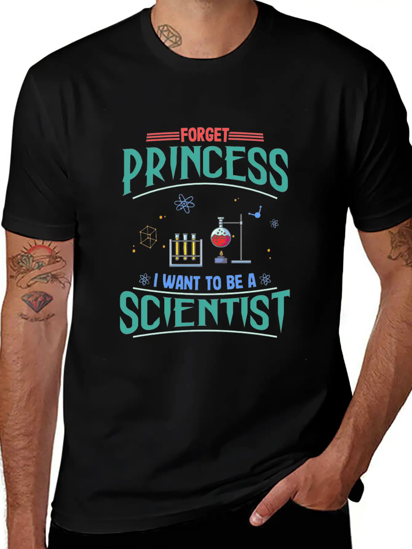 Science Gift Forget Princess Want To Be Scientist Breathable Soft Cotton T-Shirt – Timeless Casual Look