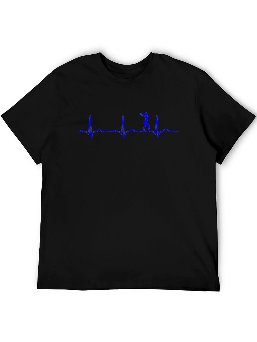 Heartbeat Golfer Graphic Tee - Black Cotton T-Shirt