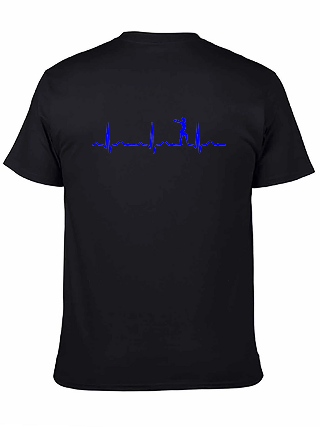 Heartbeat Golfer Graphic Tee - Black Cotton T-Shirt