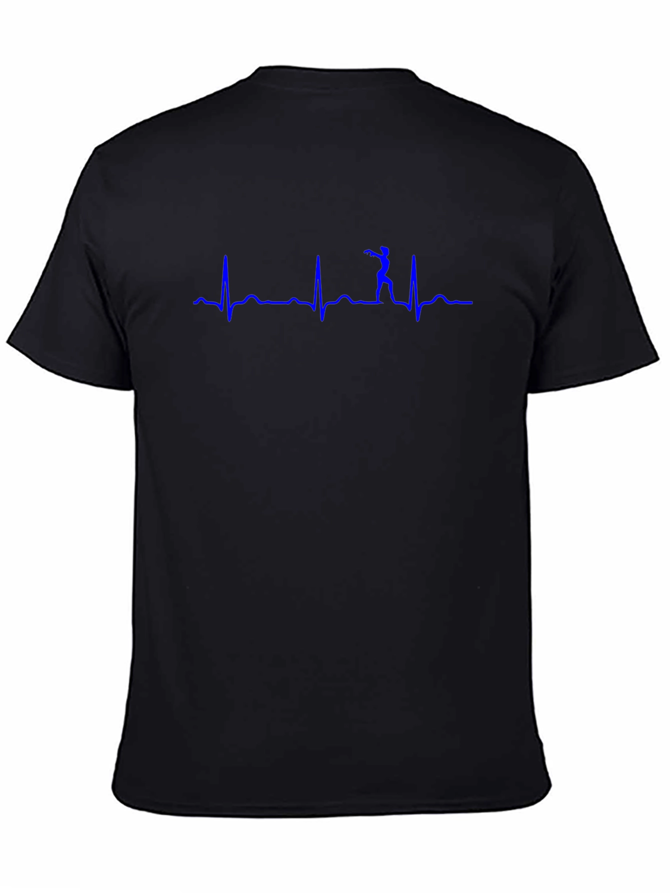 Heartbeat Golfer Graphic Tee - Black Cotton T-Shirt