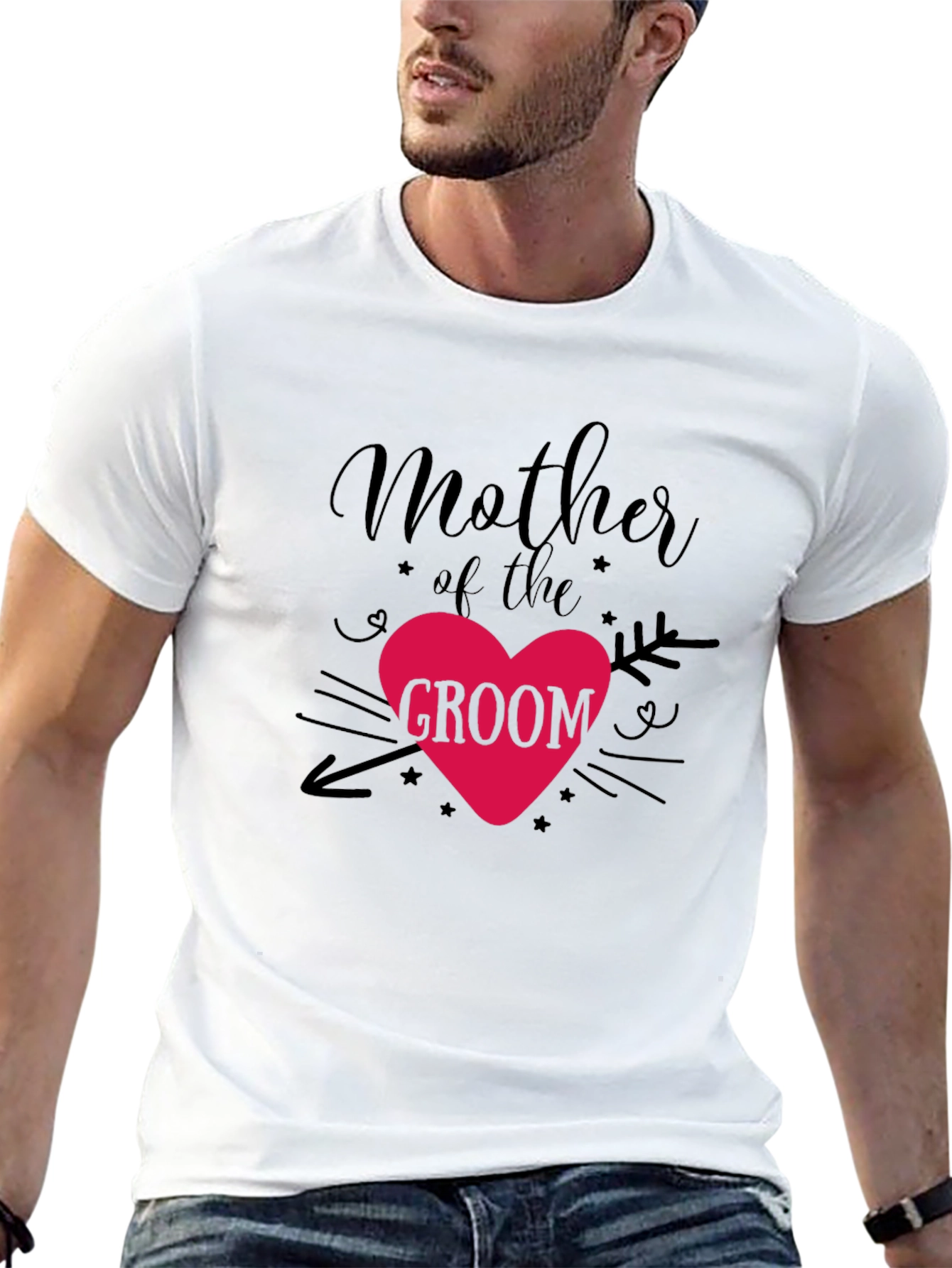 Mother of the Groom T-Shirt - Heart Design