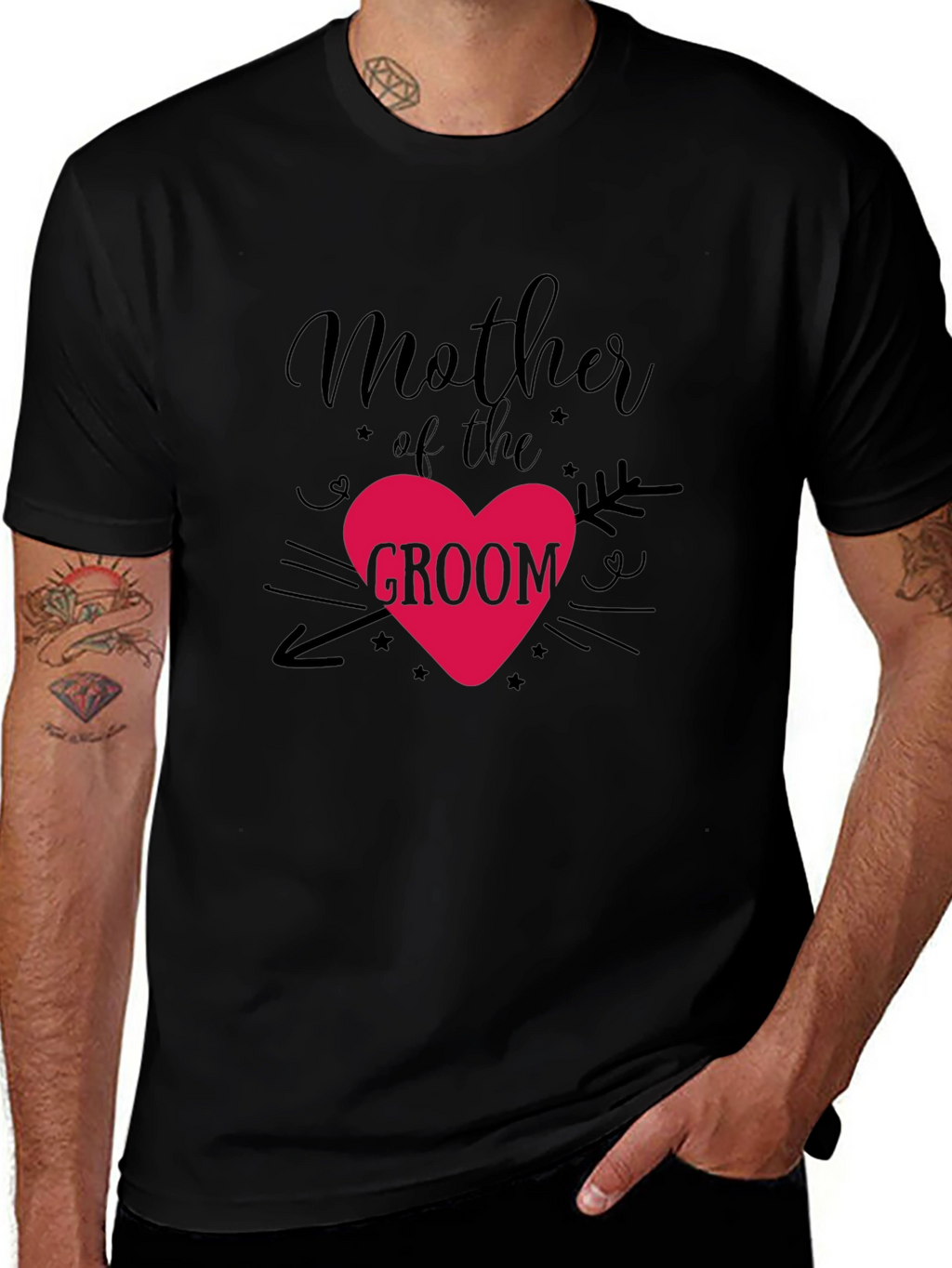 Mother of the Groom T-Shirt - Heart Design
