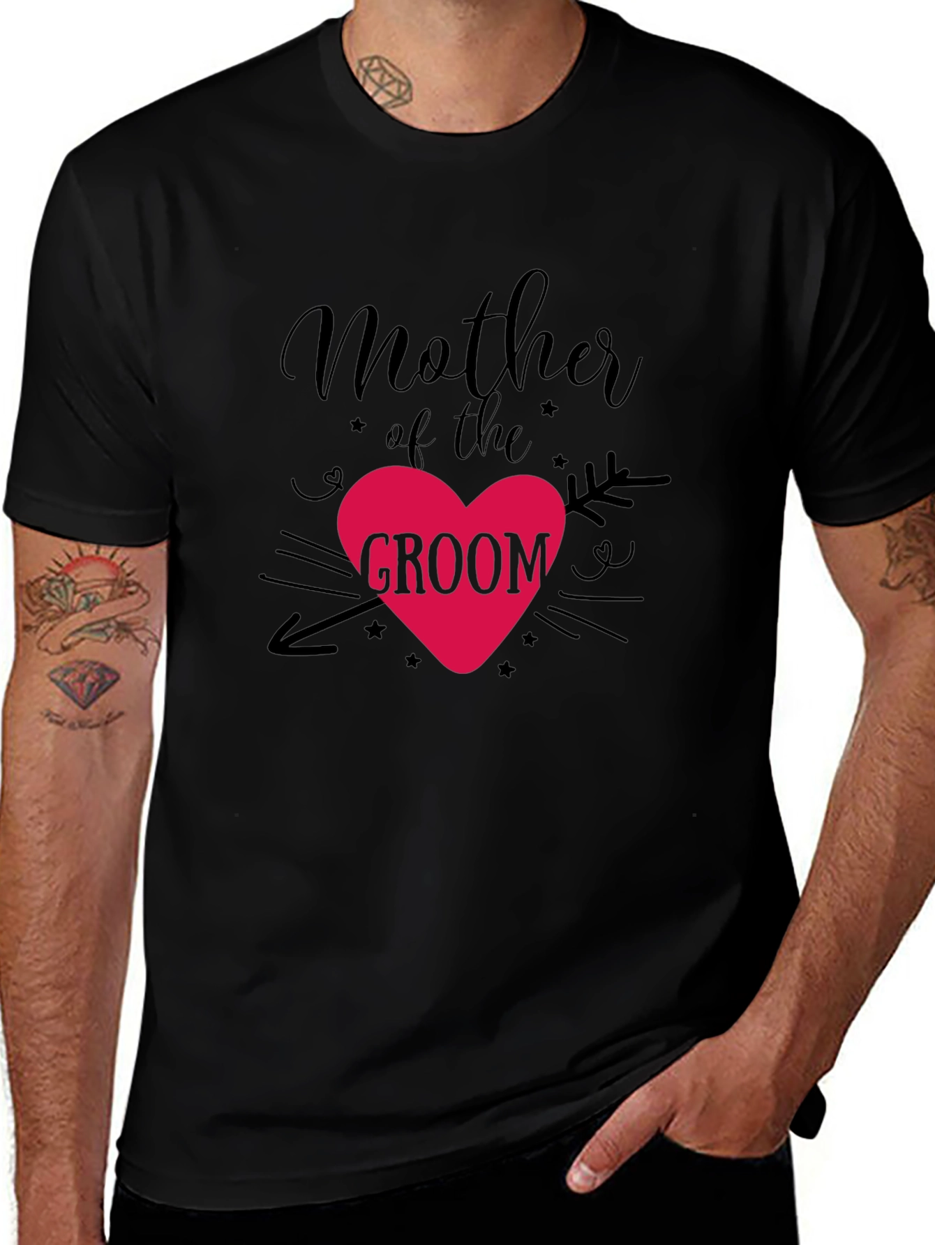 Mother of the Groom T-Shirt - Heart Design