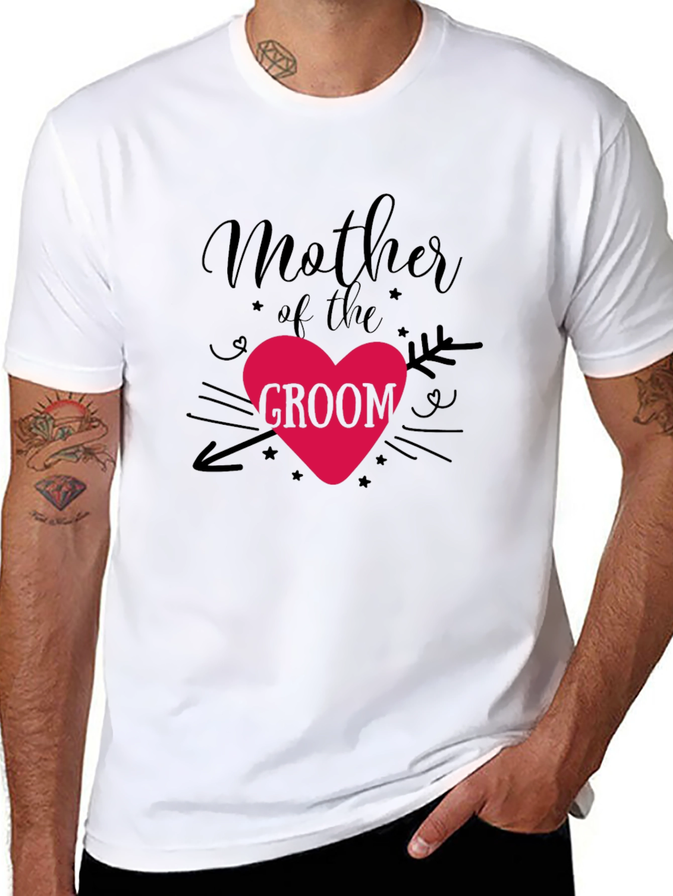 Mother of the Groom T-Shirt - Heart Design