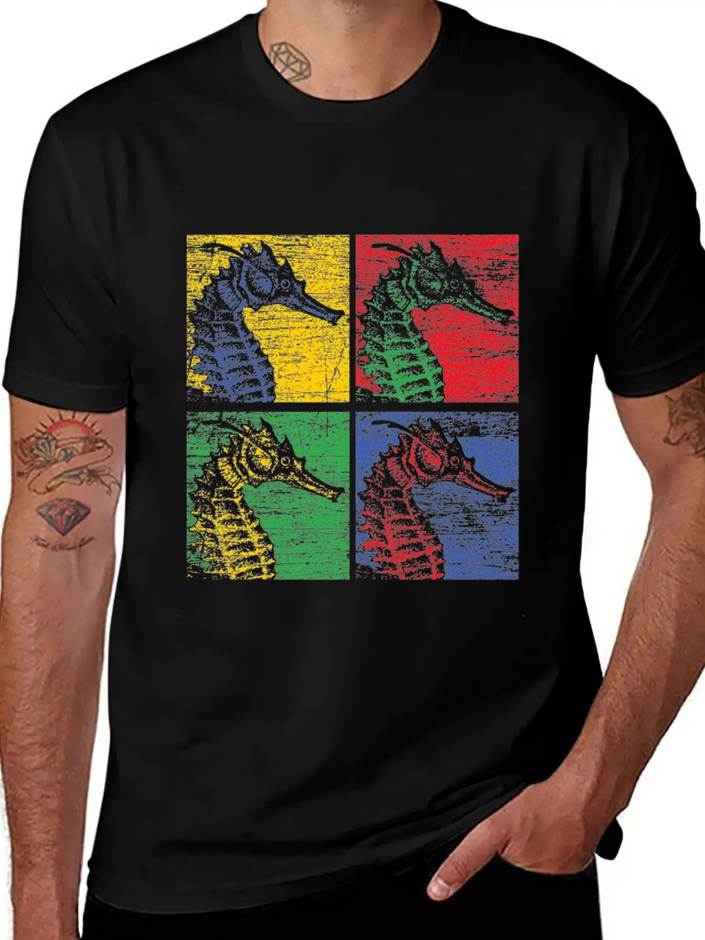 Sea Horse Pop Art Unisex Casual T-Shirt – Clean Design For Daily Comfort