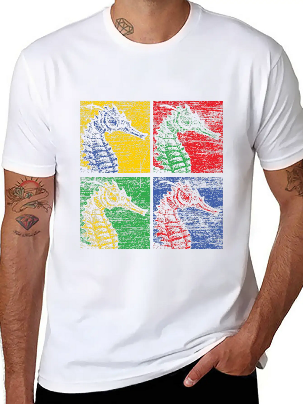 Sea Horse Pop Art Unisex Casual T-Shirt – Clean Design For Daily Comfort