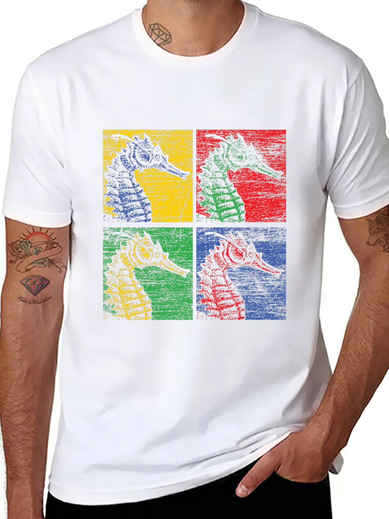 Sea Horse Pop Art Unisex Casual T-Shirt – Clean Design For Daily Comfort