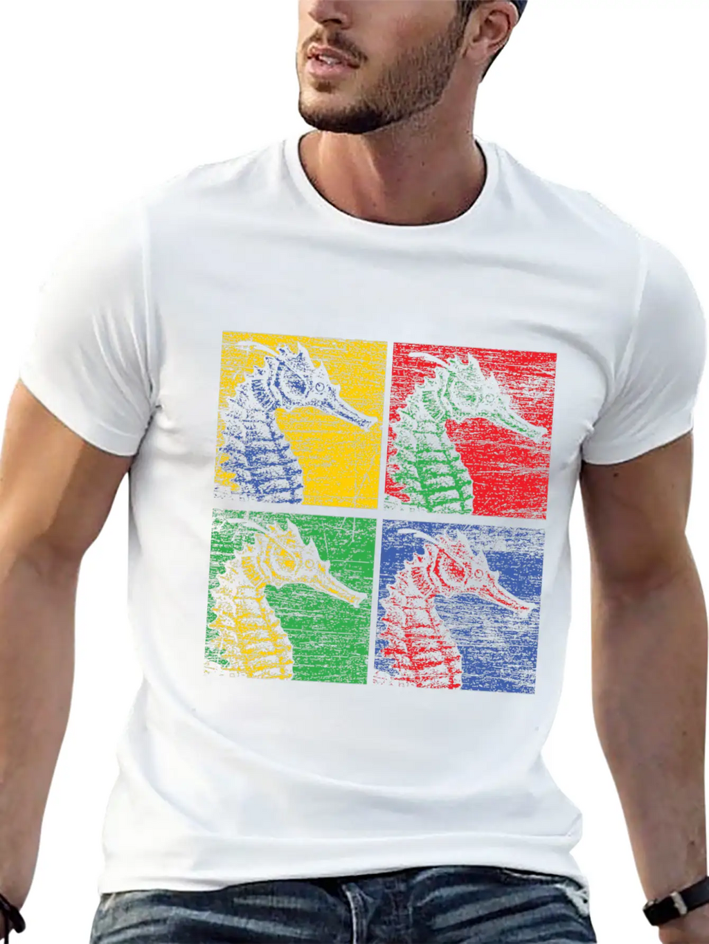 Sea Horse Pop Art Unisex Casual T-Shirt – Clean Design For Daily Comfort