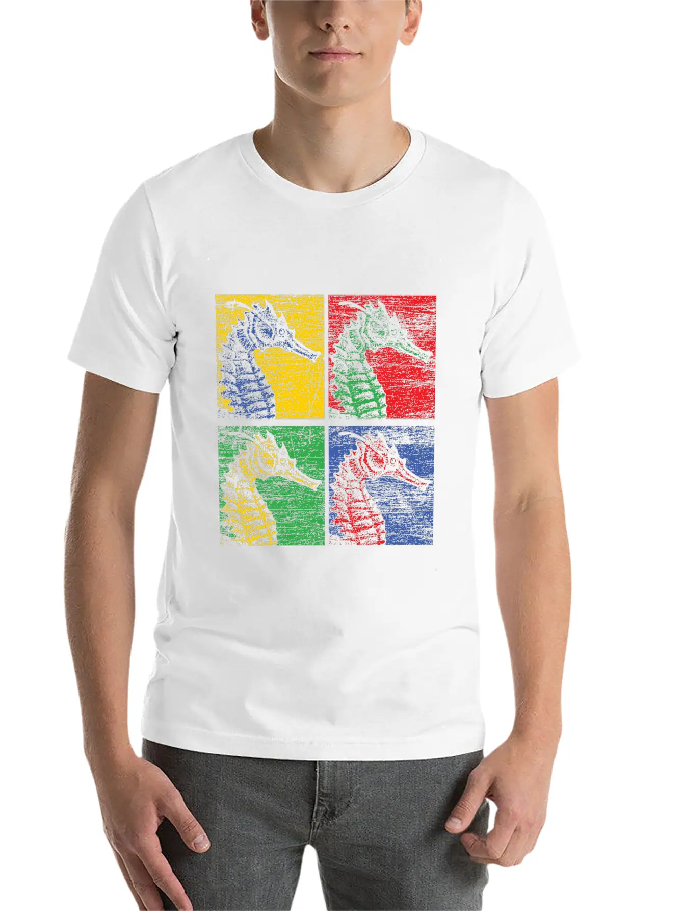 Sea Horse Pop Art Unisex Casual T-Shirt – Clean Design For Daily Comfort