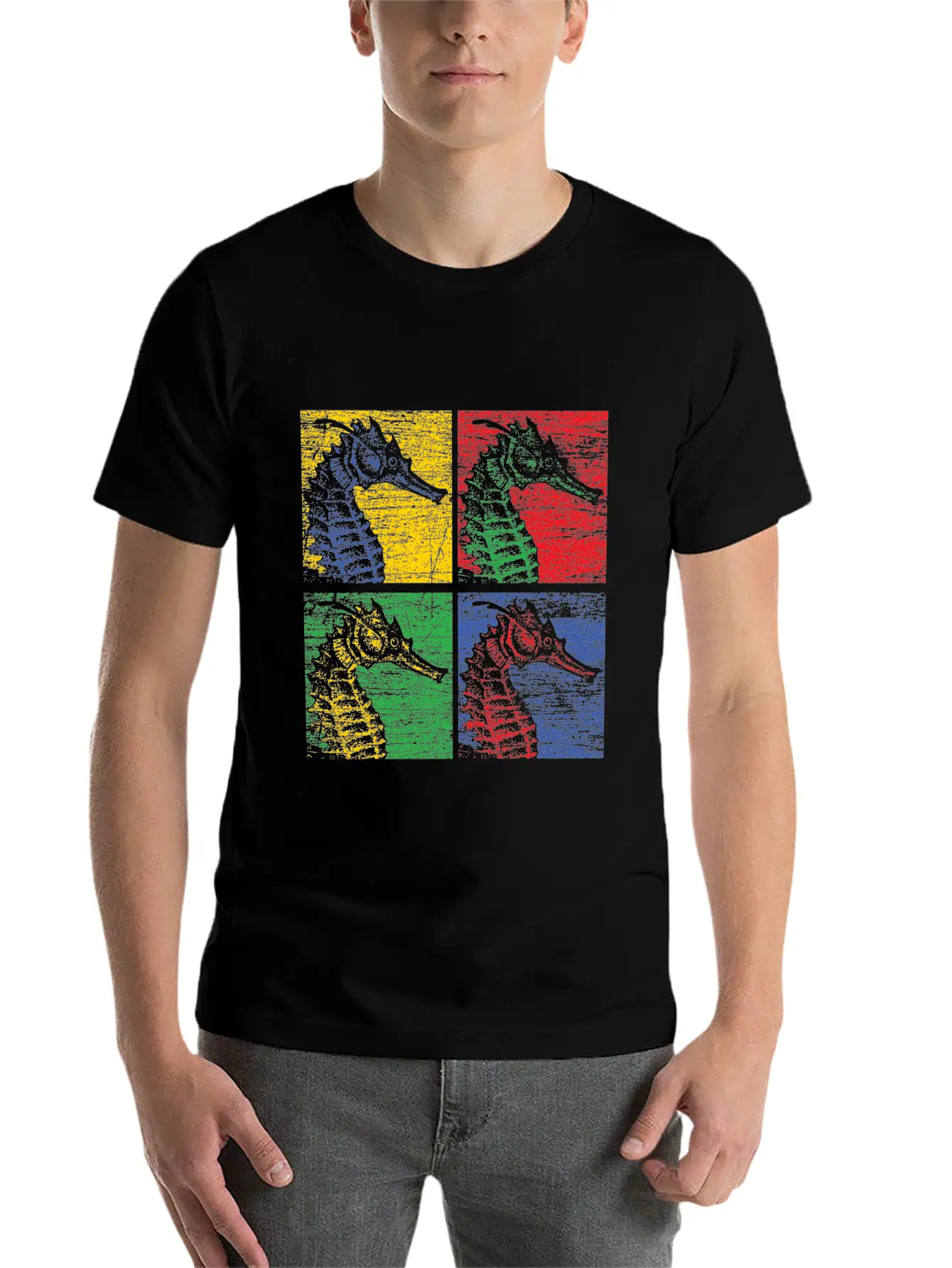 Sea Horse Pop Art Unisex Casual T-Shirt – Clean Design For Daily Comfort