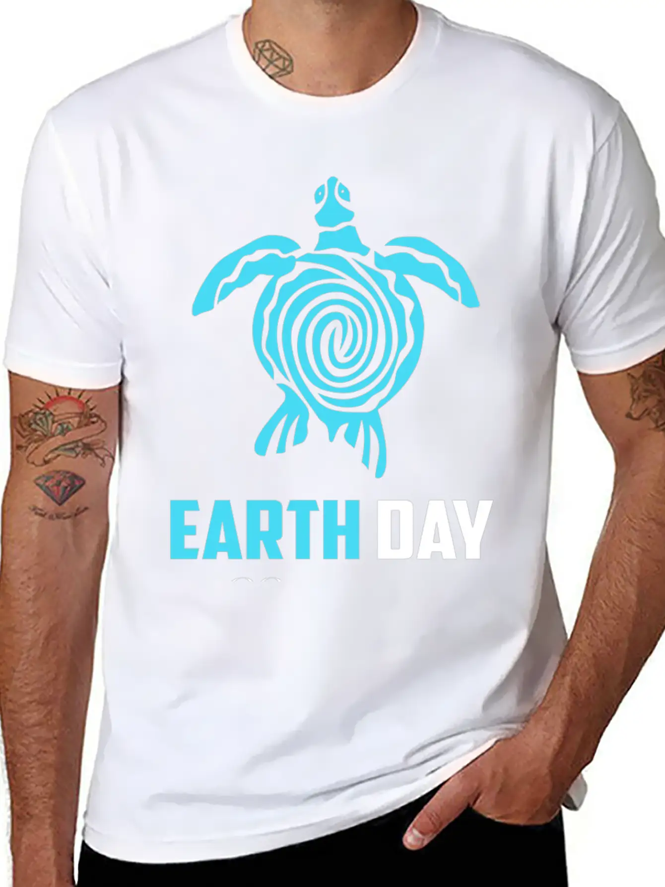 Sea Turtle Planet Funny Love Earth Day Stylish Everyday T-Shirt – Unisex Basic Cotton Tee