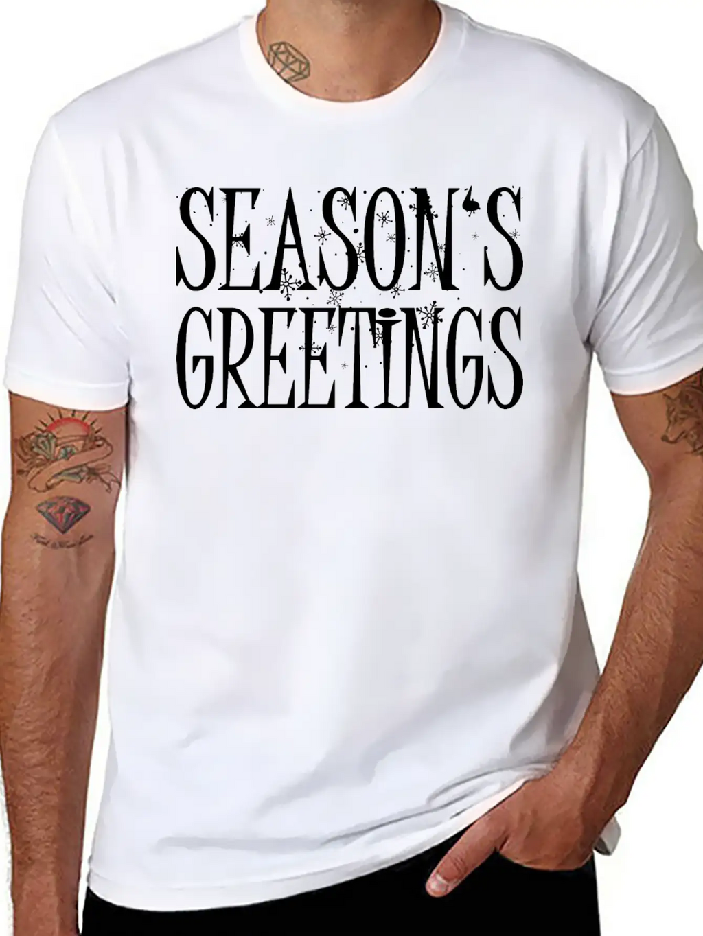 Season's Greeting Xmas Time Unisex Short Sleeve Soft Cotton T-Shirt – Casual Everyday Wear