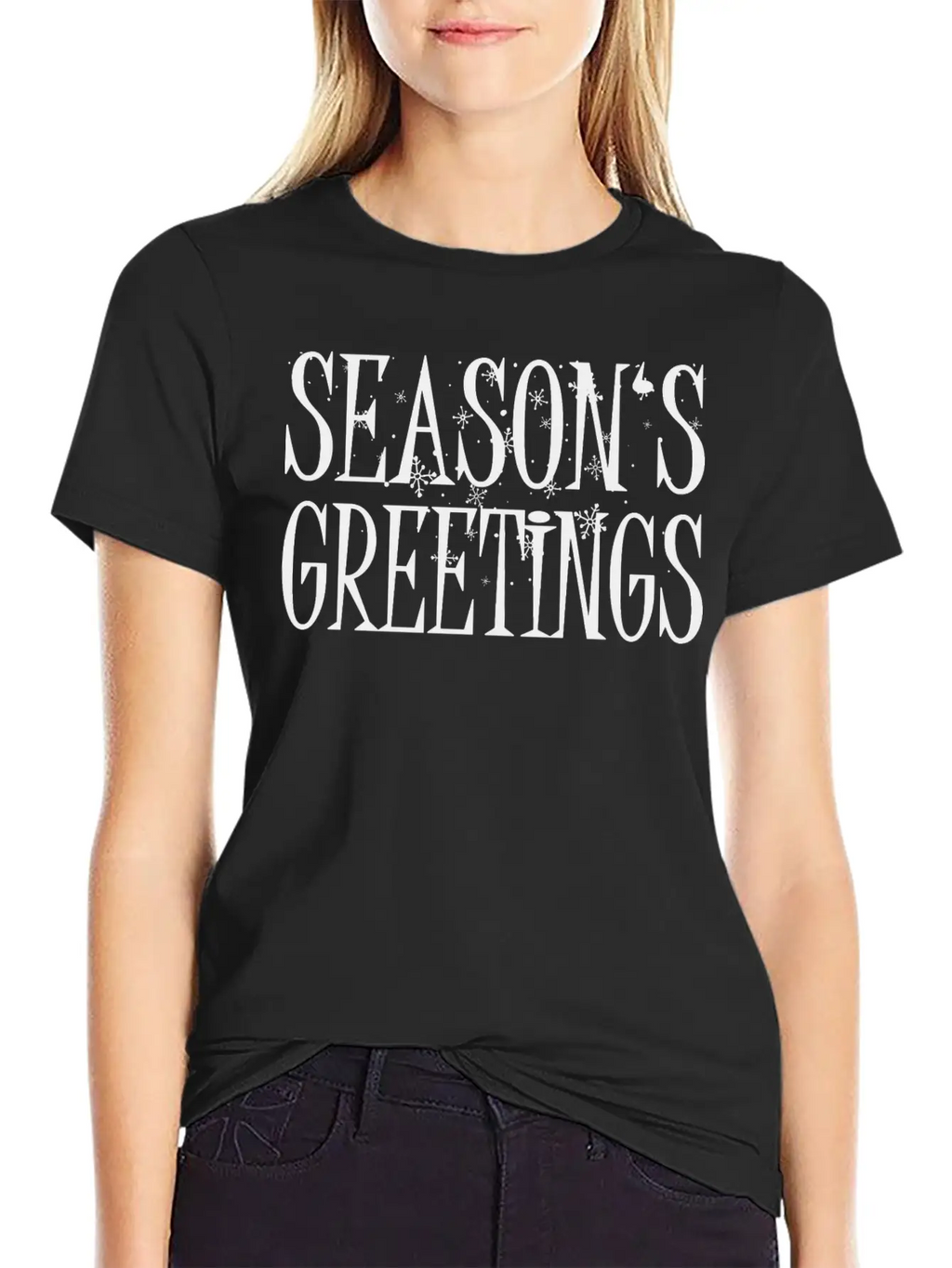 Season's Greeting Xmas Time Unisex Short Sleeve Soft Cotton T-Shirt – Casual Everyday Wear
