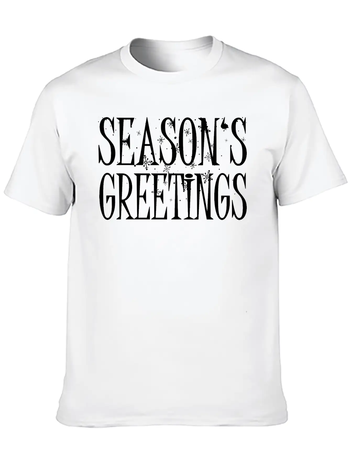 Season's Greeting Xmas Time Unisex Short Sleeve Soft Cotton T-Shirt – Casual Everyday Wear