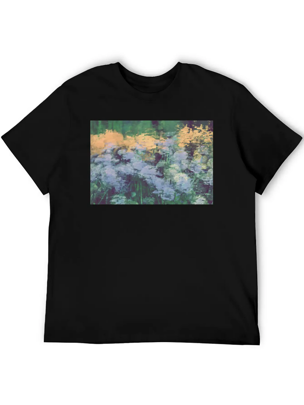Secret Garden -Lake Flowers Unisex Short Sleeve Soft Cotton T-Shirt – Casual Everyday Wear