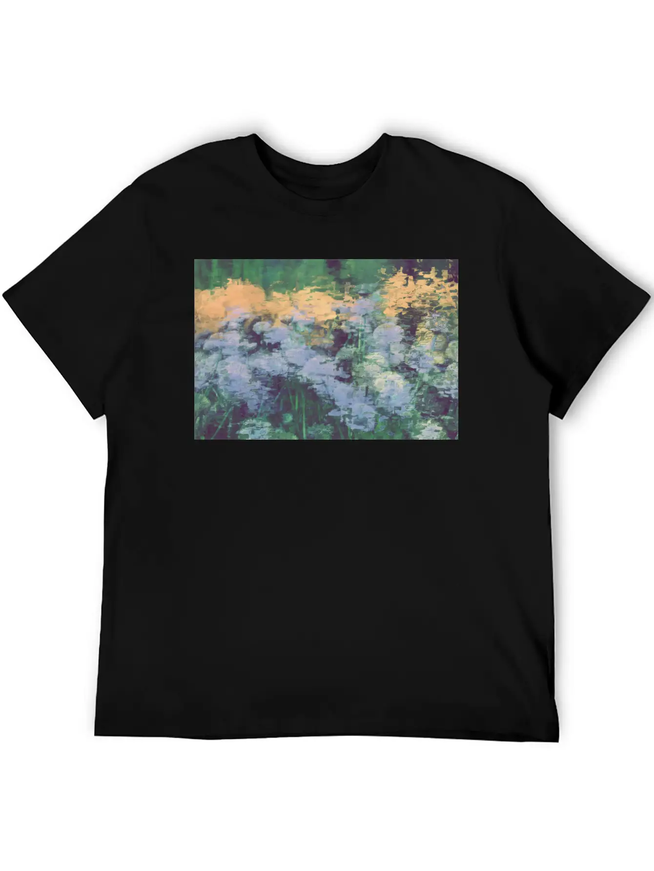 Secret Garden -Lake Flowers Unisex Short Sleeve Soft Cotton T-Shirt – Casual Everyday Wear