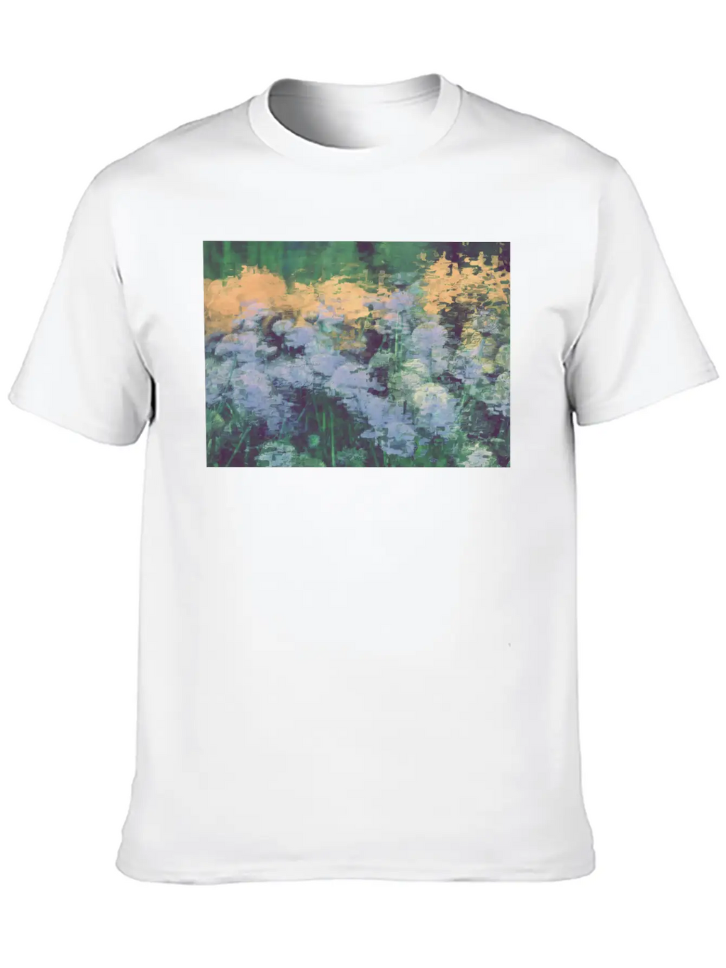 Secret Garden -Lake Flowers Unisex Short Sleeve Soft Cotton T-Shirt – Casual Everyday Wear