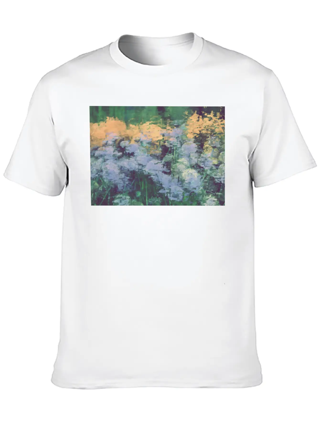 Secret Garden -Lake Flowers Unisex Short Sleeve Soft Cotton T-Shirt – Casual Everyday Wear