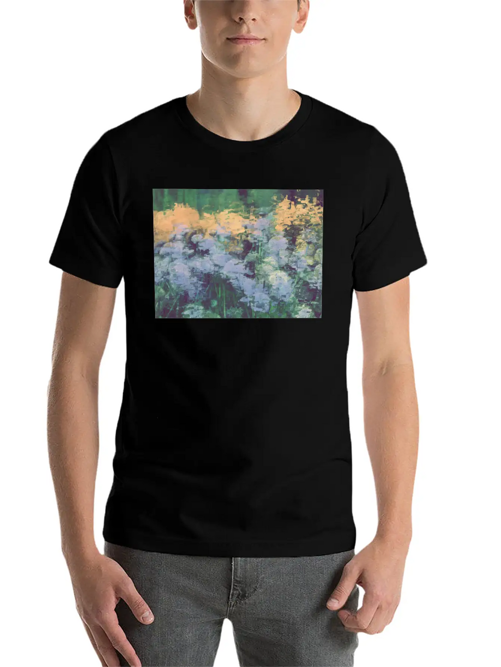 Secret Garden -Lake Flowers Unisex Short Sleeve Soft Cotton T-Shirt – Casual Everyday Wear
