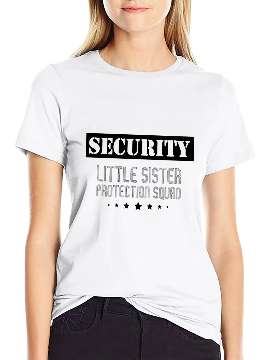 Security Little Sister Protection Squad Big Brothe Breathable Soft Cotton T-Shirt – Timeless Casual Look