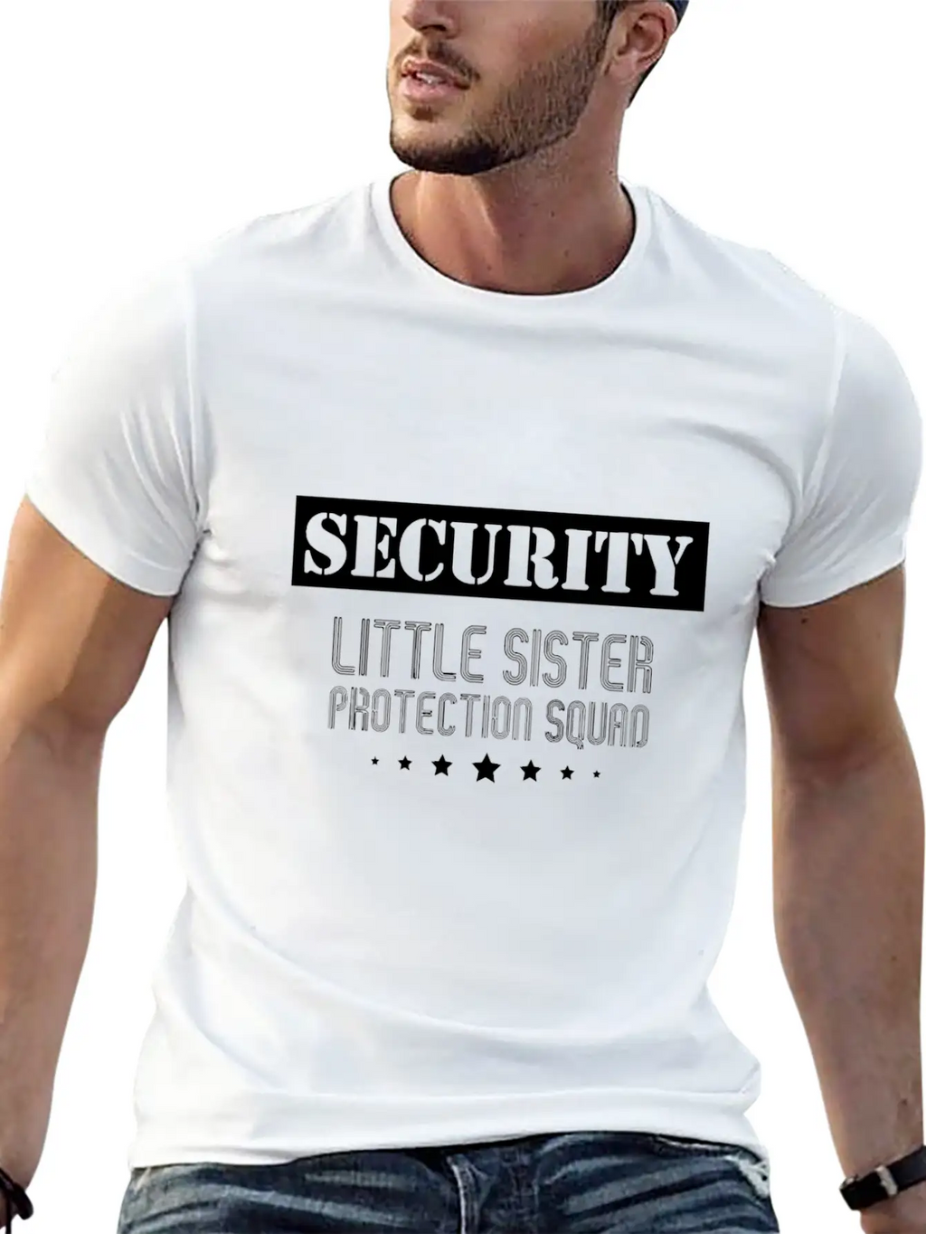 Security Little Sister Protection Squad Big Brothe Breathable Soft Cotton T-Shirt – Timeless Casual Look