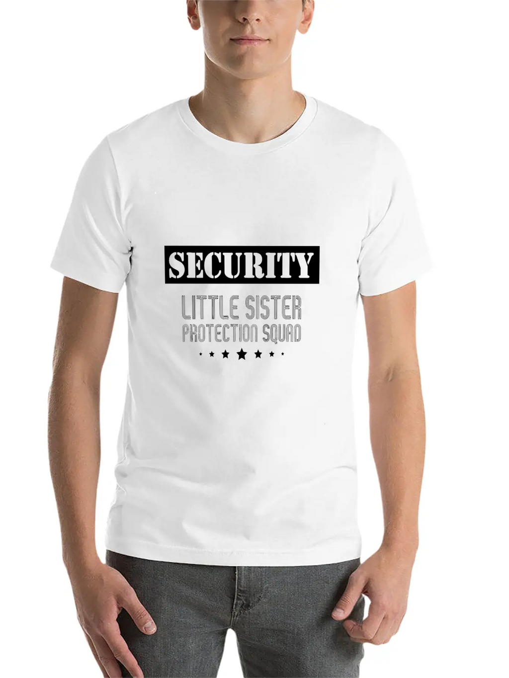 Security Little Sister Protection Squad Big Brothe Breathable Soft Cotton T-Shirt – Timeless Casual Look